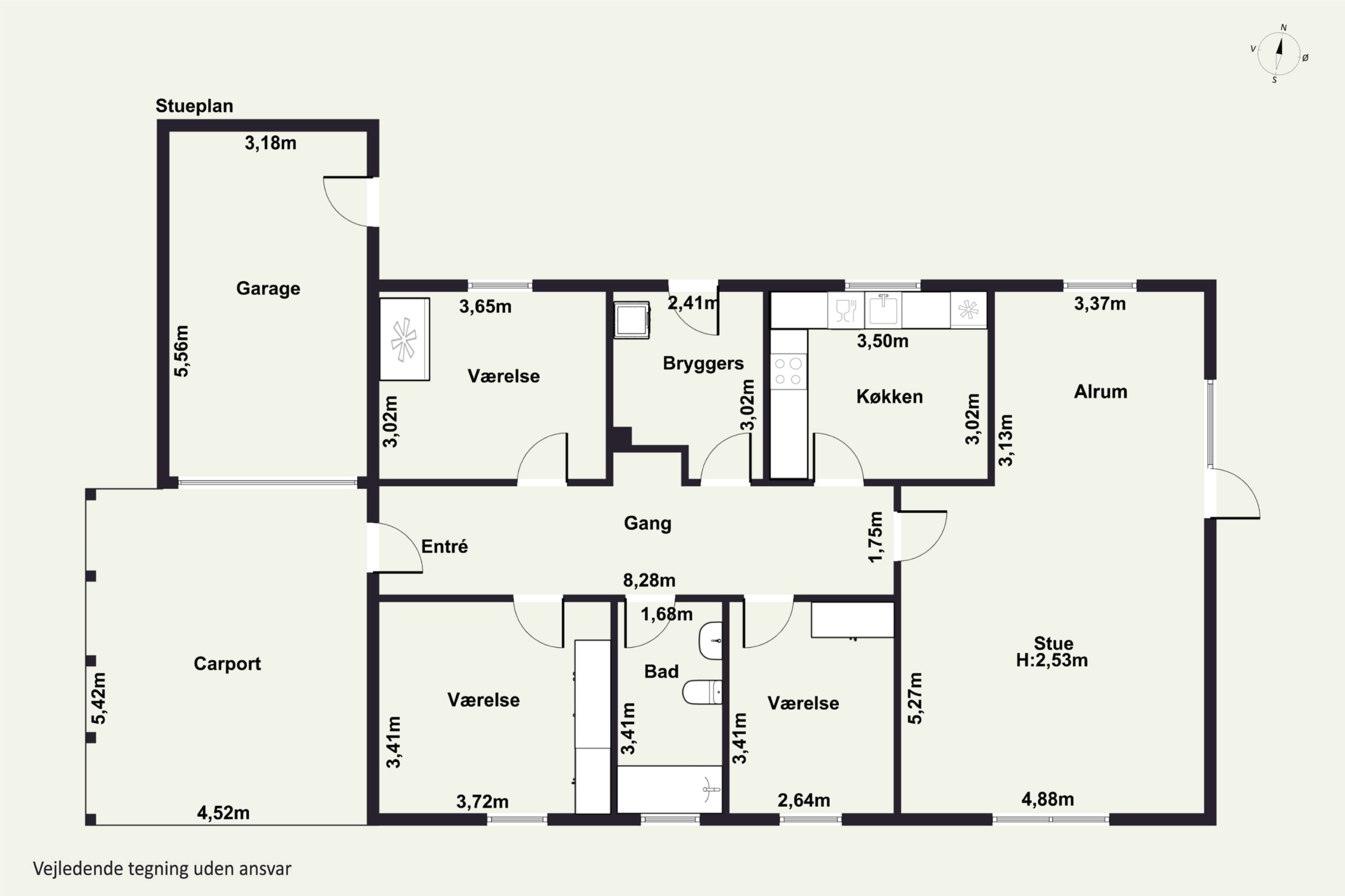 Plantegninger billede af Burrevej 15, St Jyndevad, 6360 Tinglev