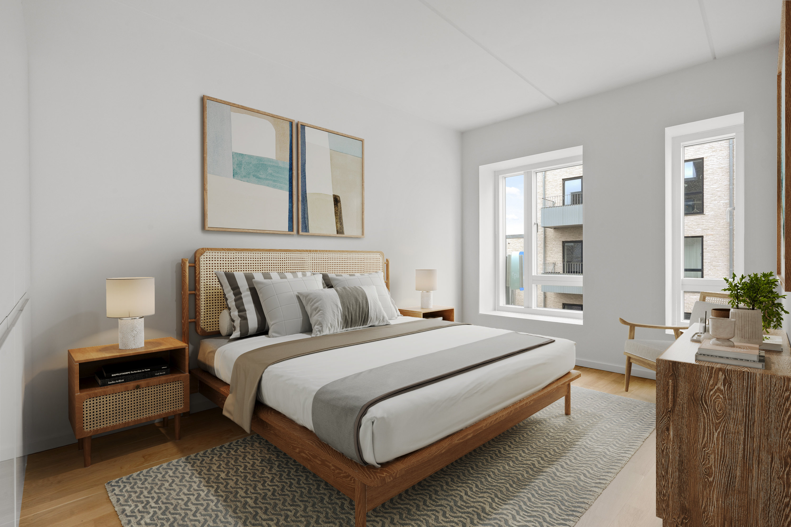 Fremhævet soveværelse billede i fuldskærmstilstand. Billede af Robert Jacobsens Vej 40A, 2. 1., 2300 København S