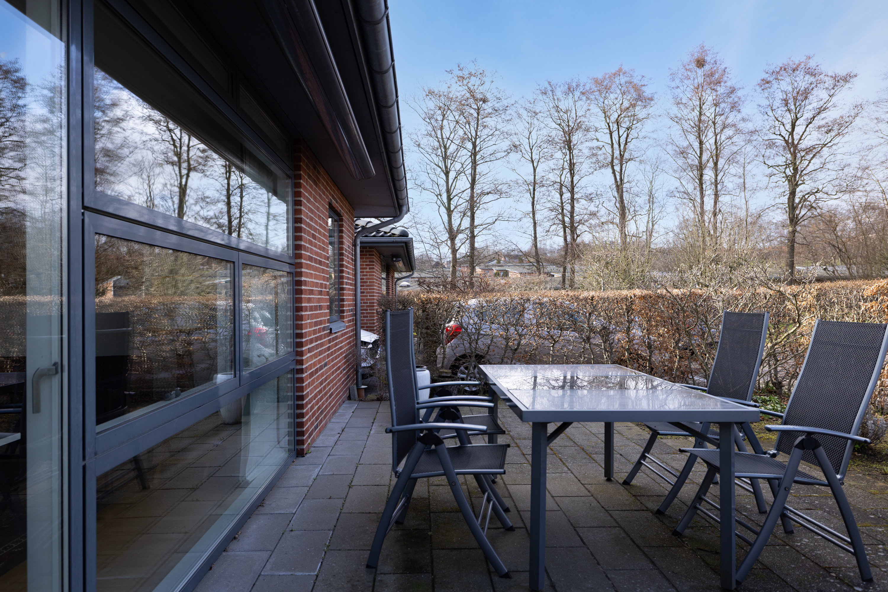 Fremhævet terrasse billede i fuldskærmstilstand. Billede af Søkjærvej 17, Stavtrup, 8260 Viby J