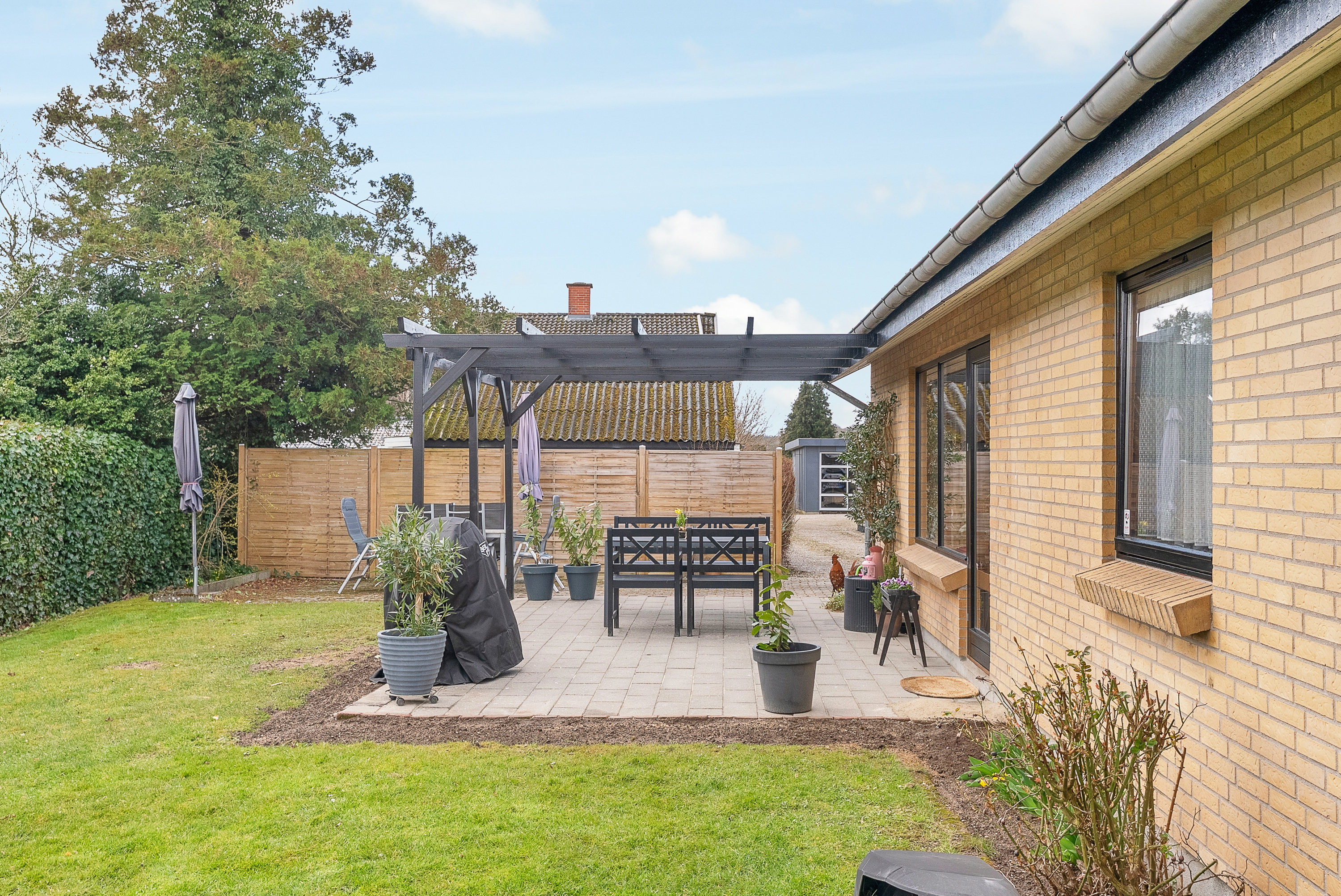 Fremhævet terrasse billede i fuldskærmstilstand. Billede af Tjørnevej 3, Korinth, 5600 Faaborg