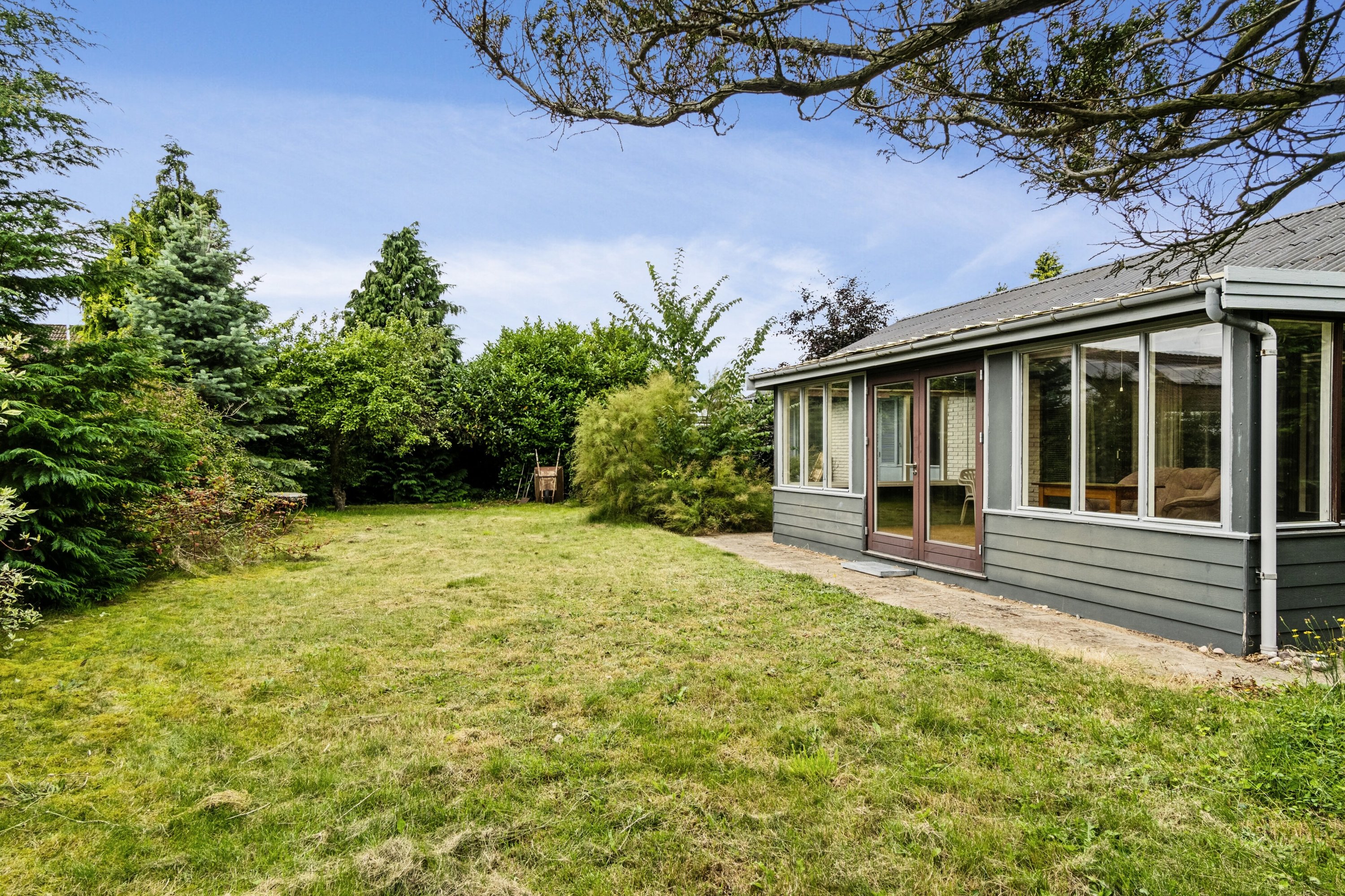 Fremhævet set fra haven billede i fuldskærmstilstand. Billede af Blichersvej 6, 4500 Nykøbing Sj
