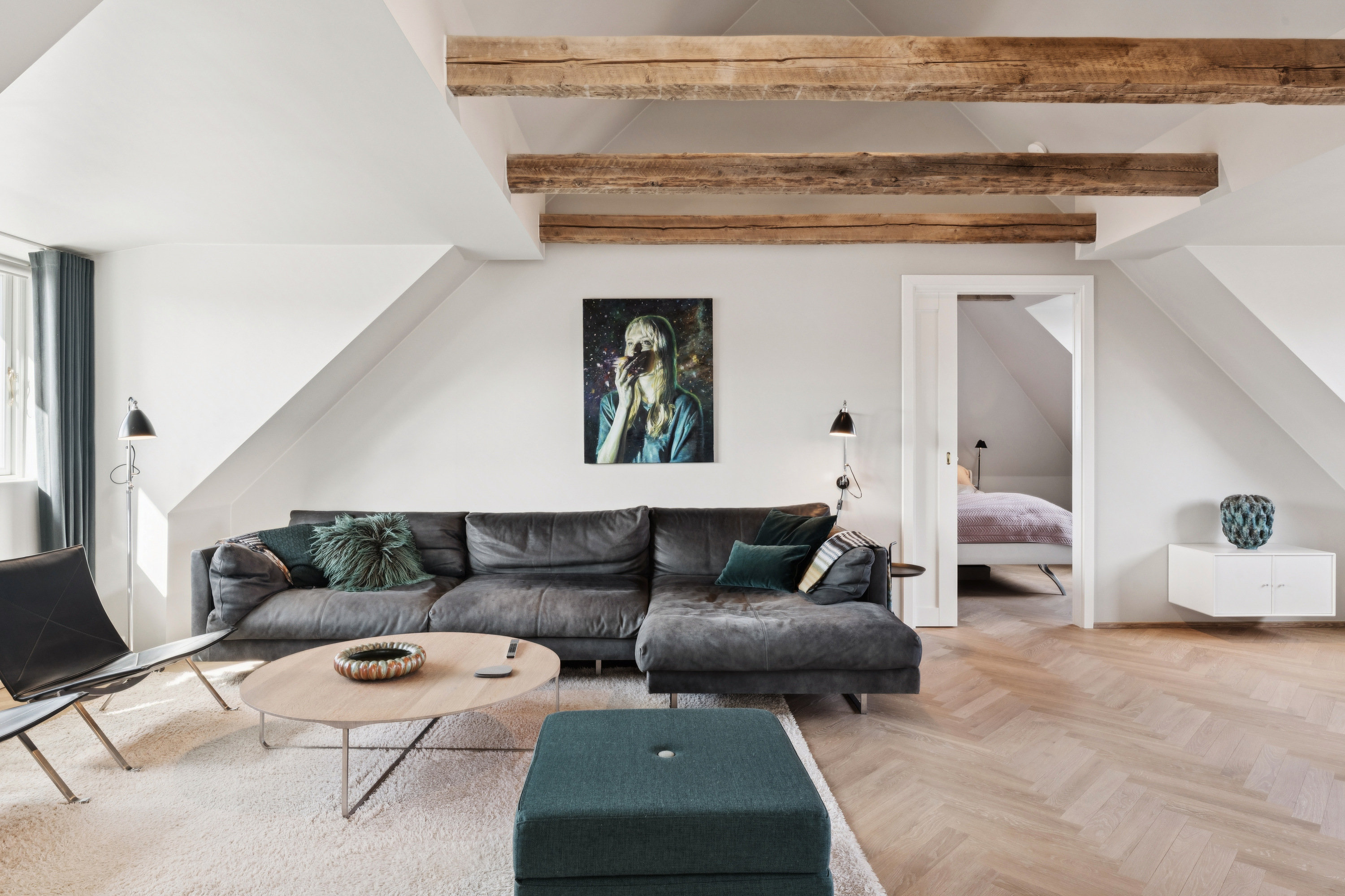 Fremhævet stue billede i fuldskærmstilstand. Billede af Anne Maries Vej 14, 1., 9000 Aalborg