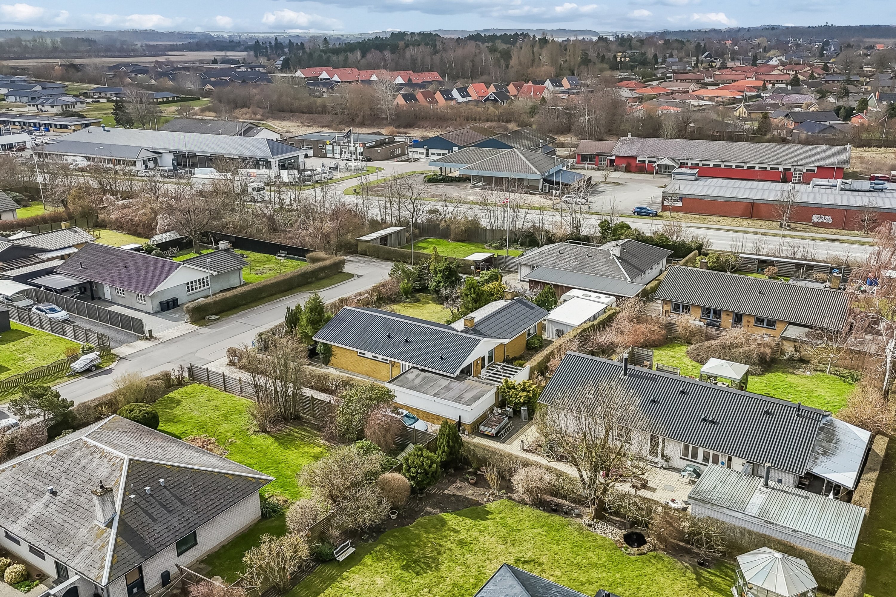 Fremhævet luftfoto billede i fuldskærmstilstand. Billede af Drosselvænget 5, 4700 Næstved