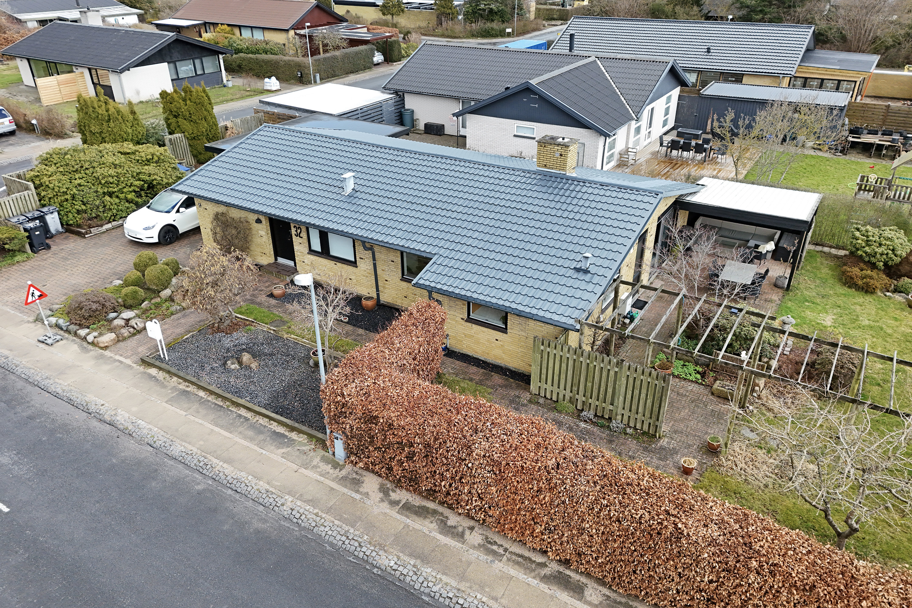 Fremhævet luftfoto billede i fuldskærmstilstand. Billede af Skebyvej 32, 2740 Skovlunde