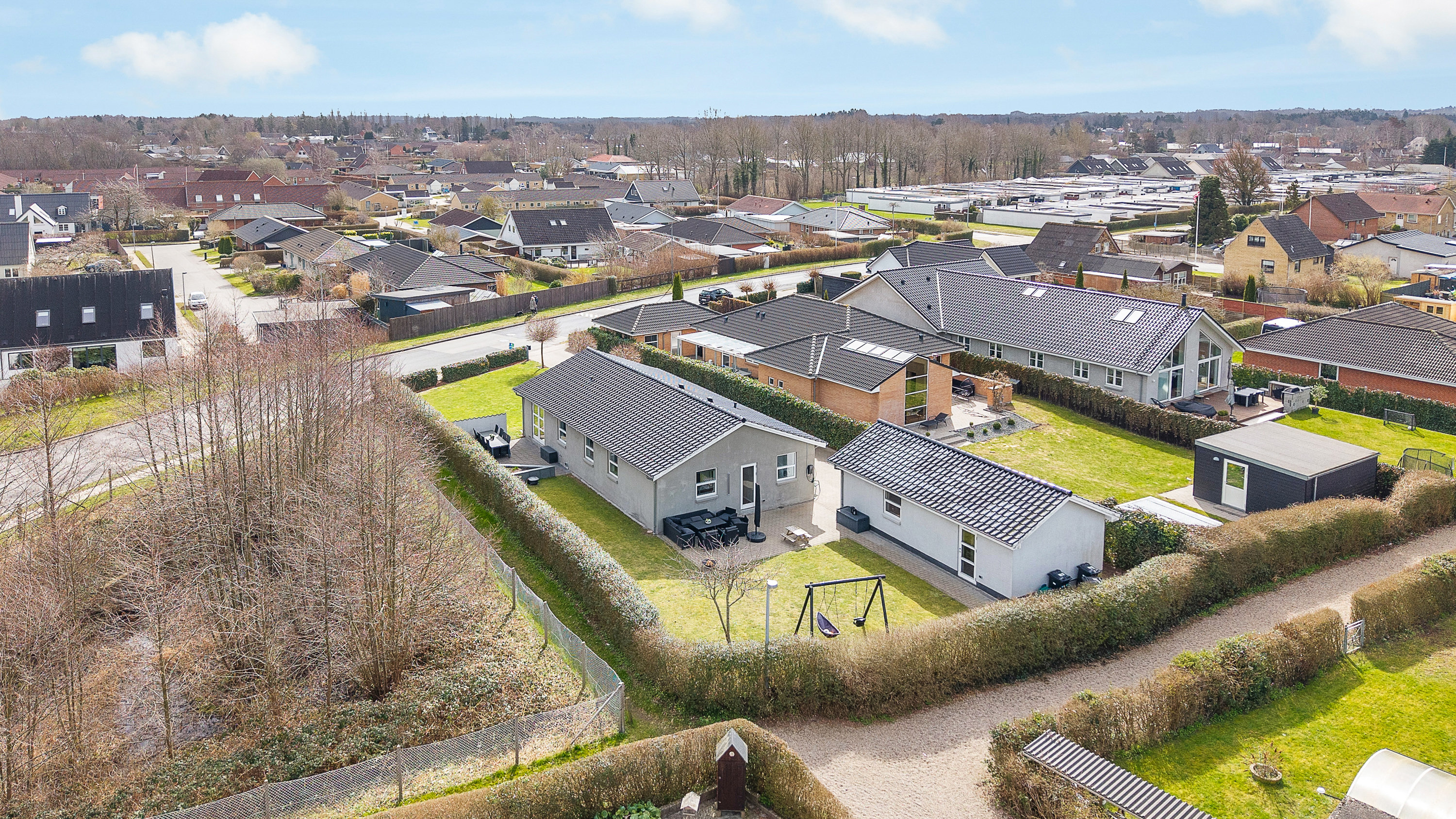 Fremhævet luftfoto billede i fuldskærmstilstand. Billede af Præstevej 54, Korup, 5210 Odense NV