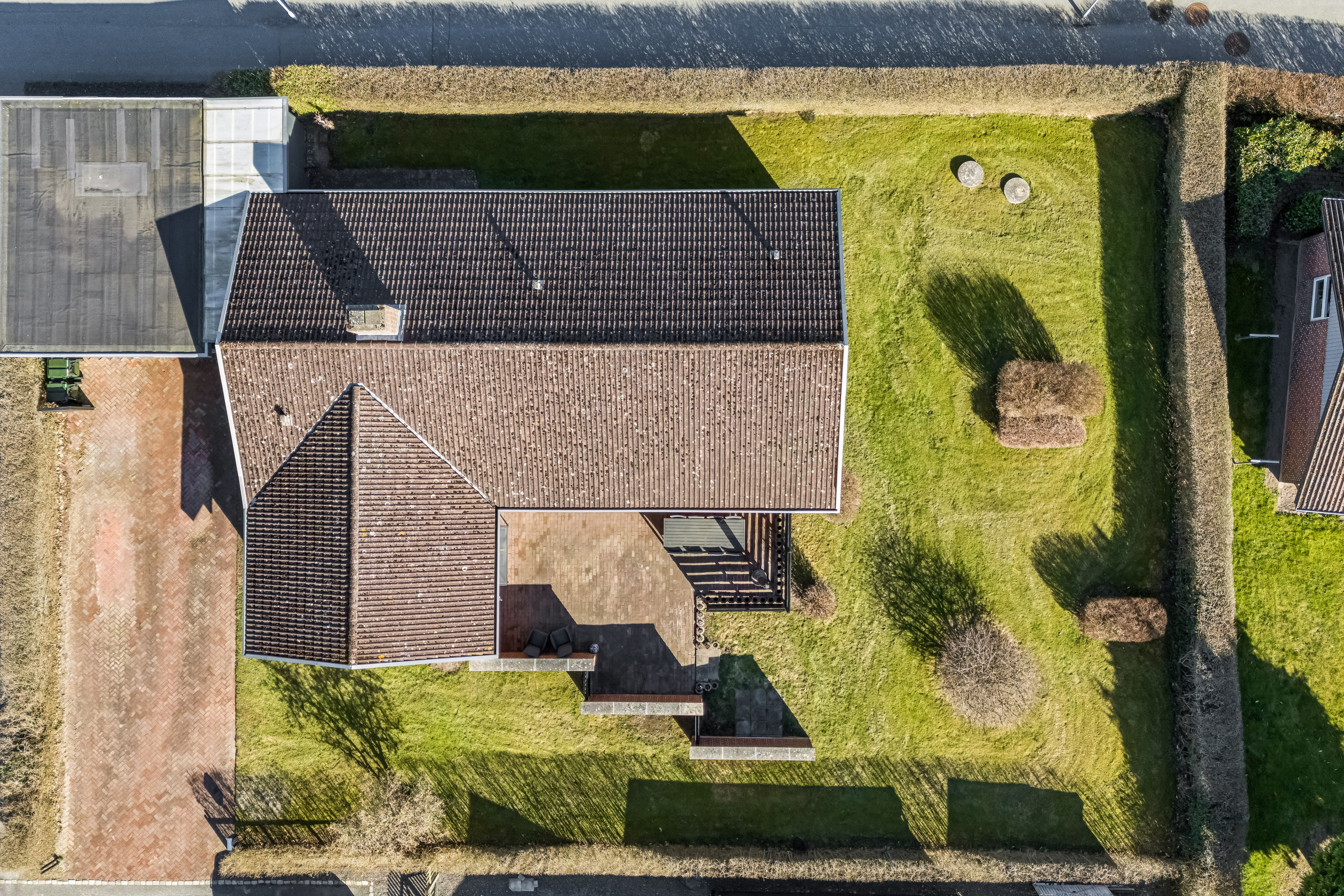 Fremhævet luftfoto billede i fuldskærmstilstand. Billede af Axel Munchsvej 34, 8550 Ryomgård