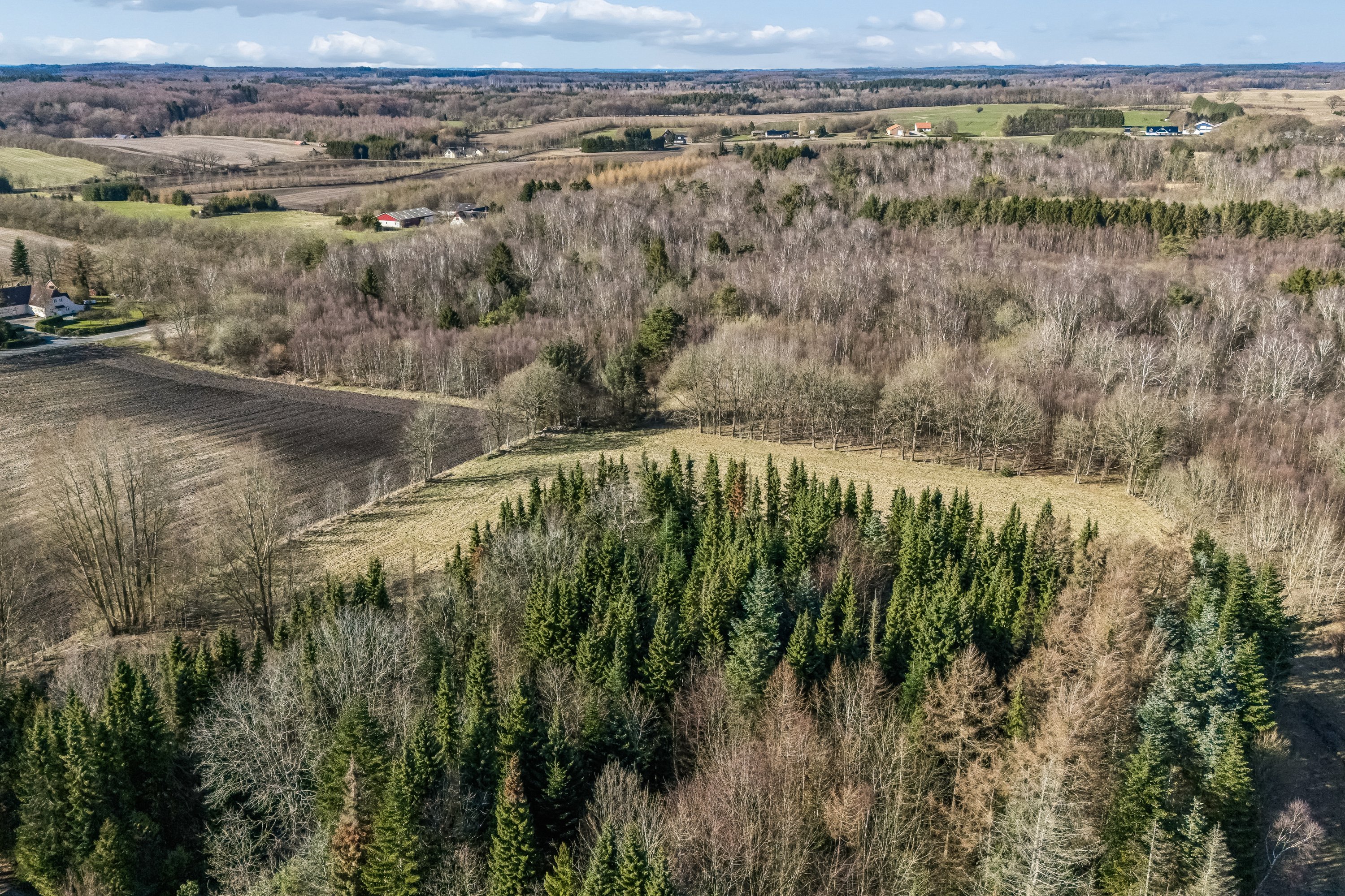 Fremhævet luftfoto billede i fuldskærmstilstand. Billede af Axel Munchsvej 34, 8550 Ryomgård