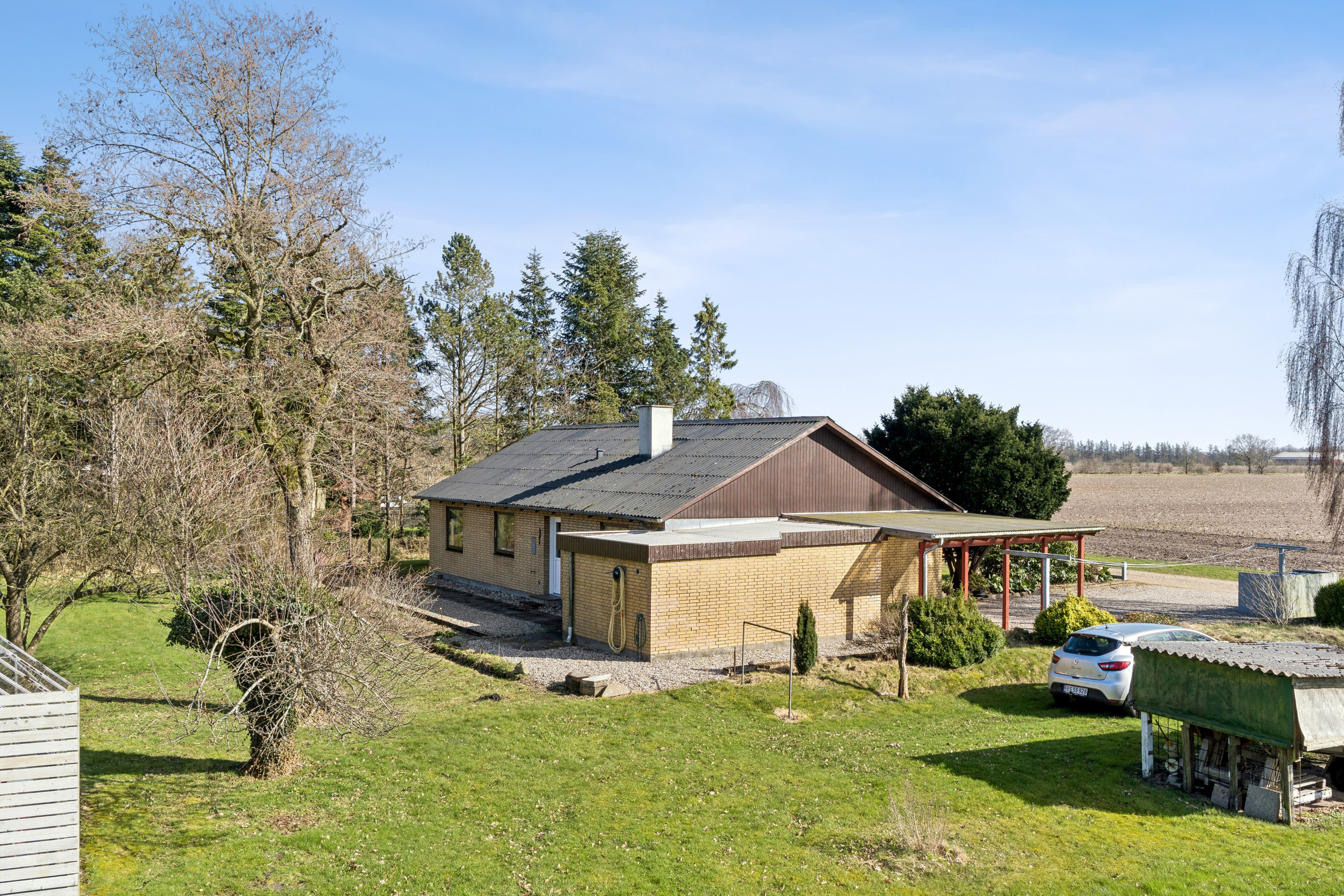 Fremhævet luftfoto billede i fuldskærmstilstand. Billede af Burrevej 15, St Jyndevad, 6360 Tinglev