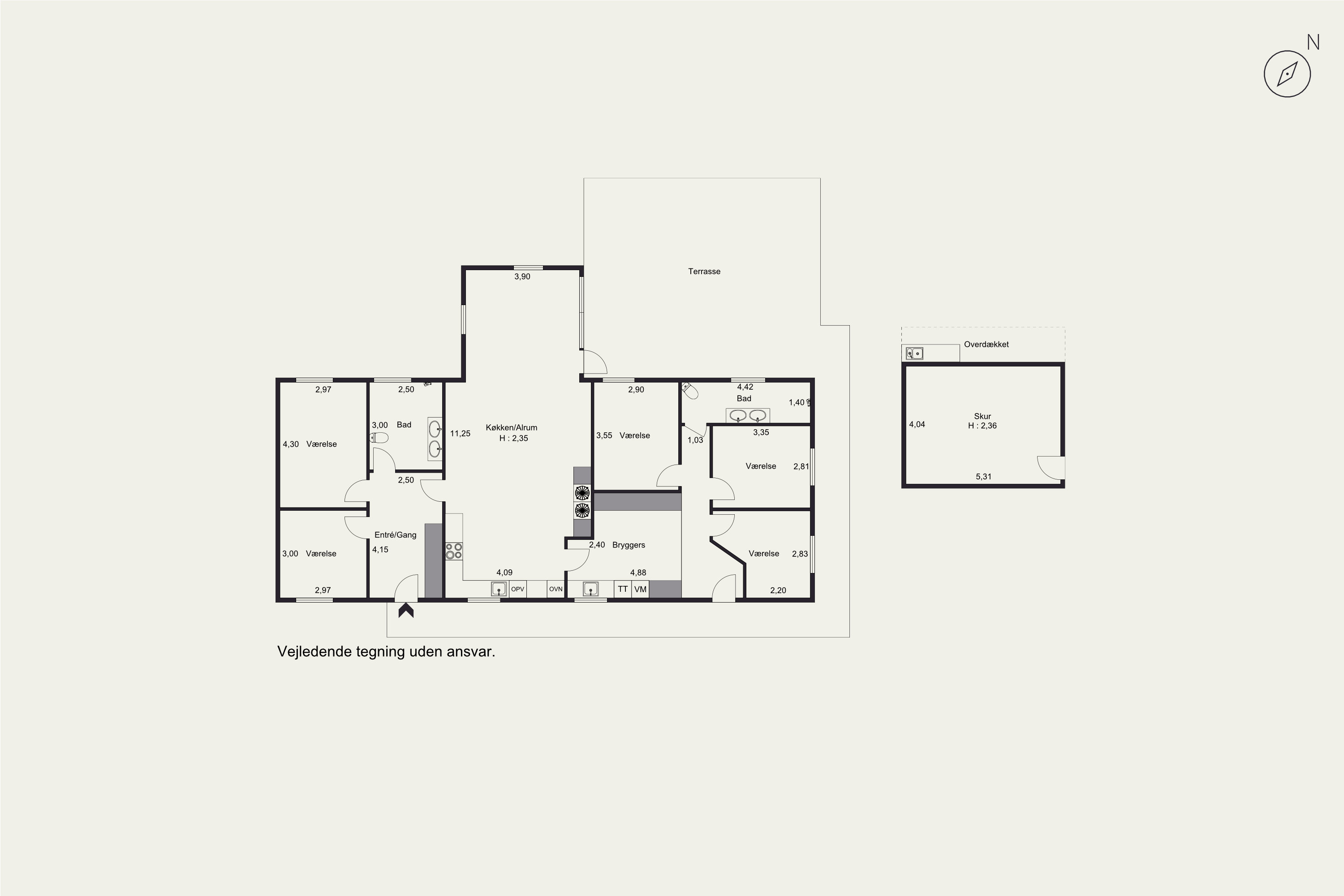 Plantegninger billede af Holmeåvænget 23, 6682 Hovborg