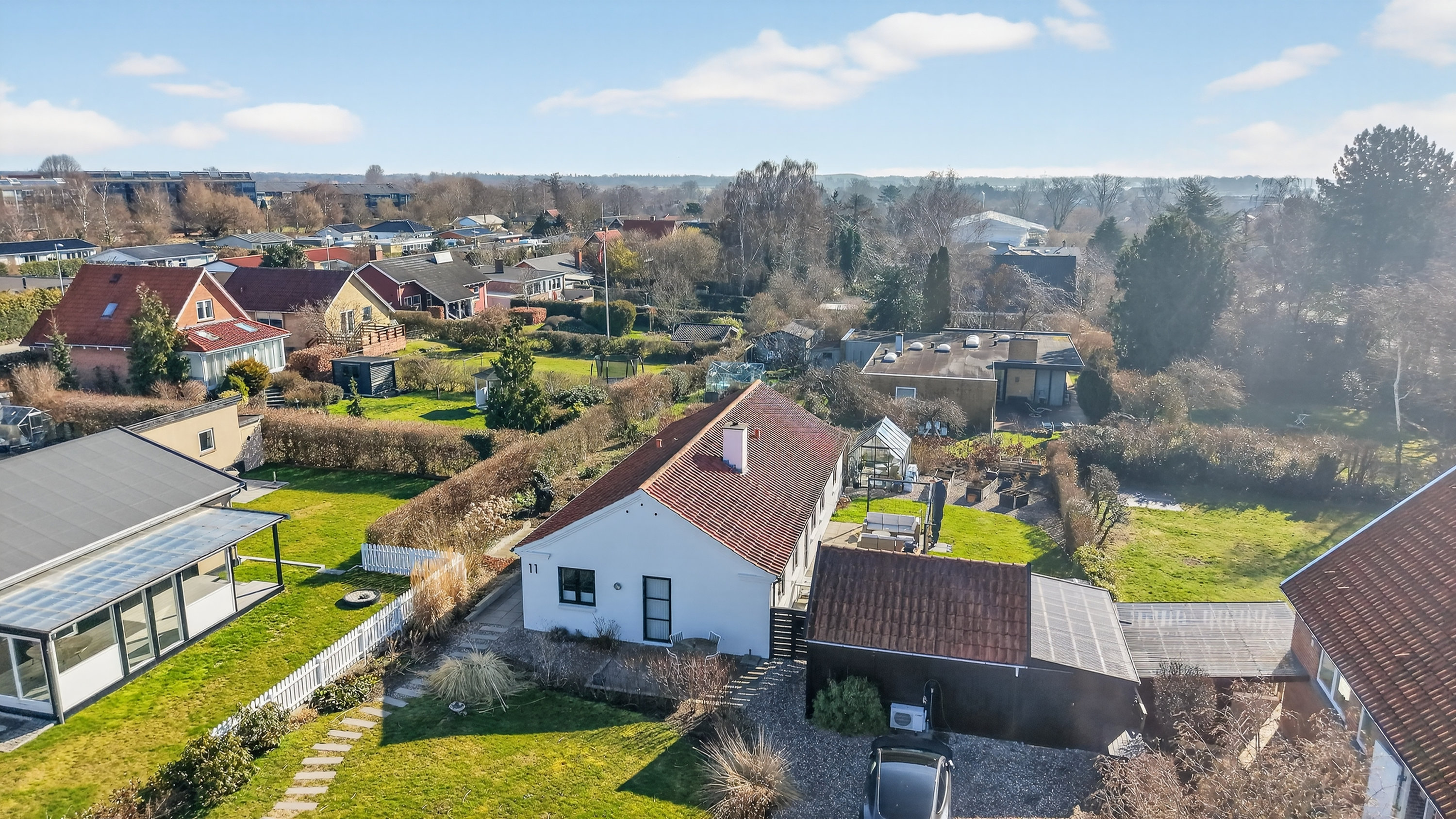 Fremhævet luftfoto billede i fuldskærmstilstand. Billede af Dr Schadsvej 11, 4500 Nykøbing Sj