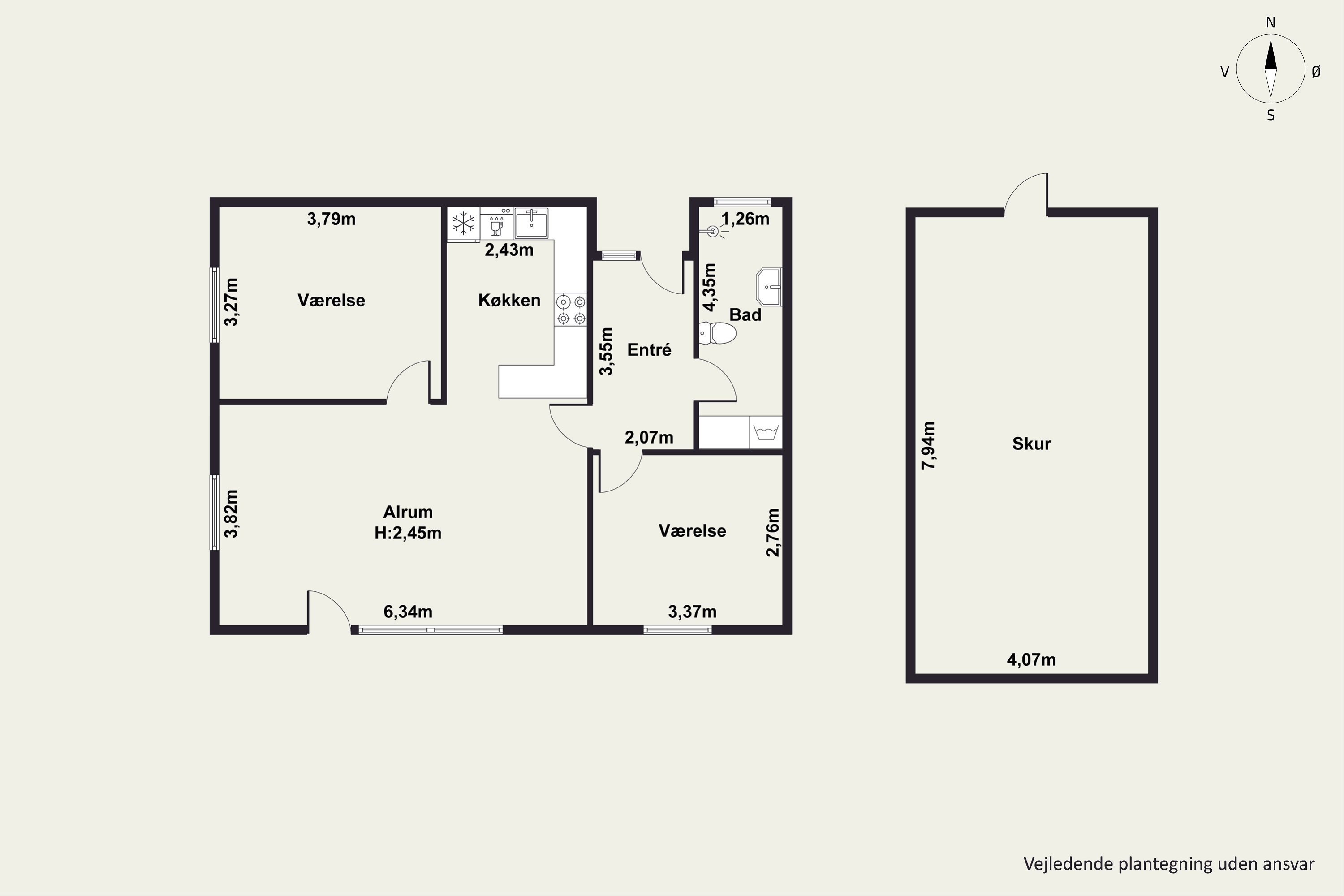 Plantegninger billede af Roagervej 396A, Kirkeby, 6760 Ribe