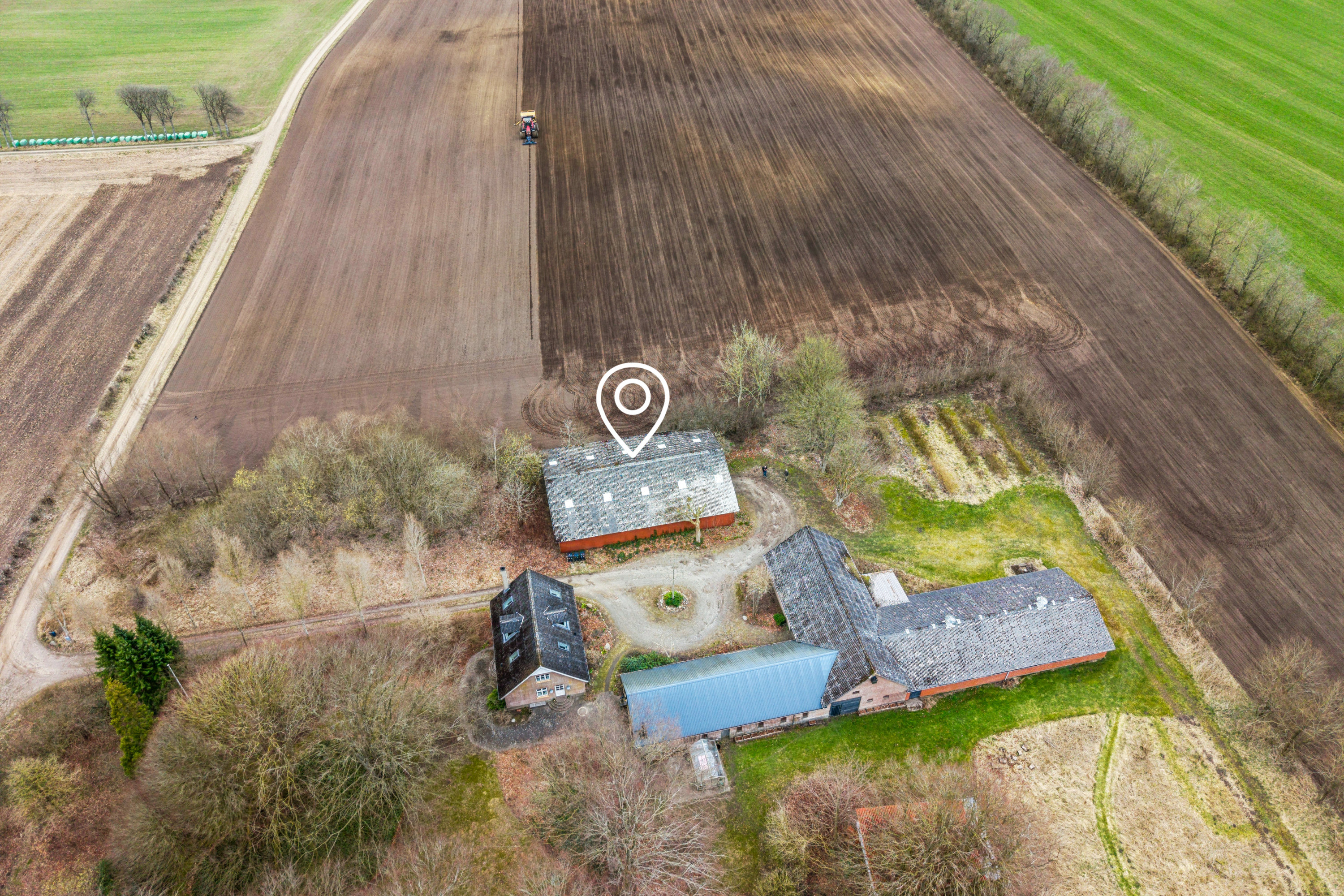 Fremhævet luftfoto billede i fuldskærmstilstand. Billede af Rolighedsvej 5, Vroue, 7800 Skive