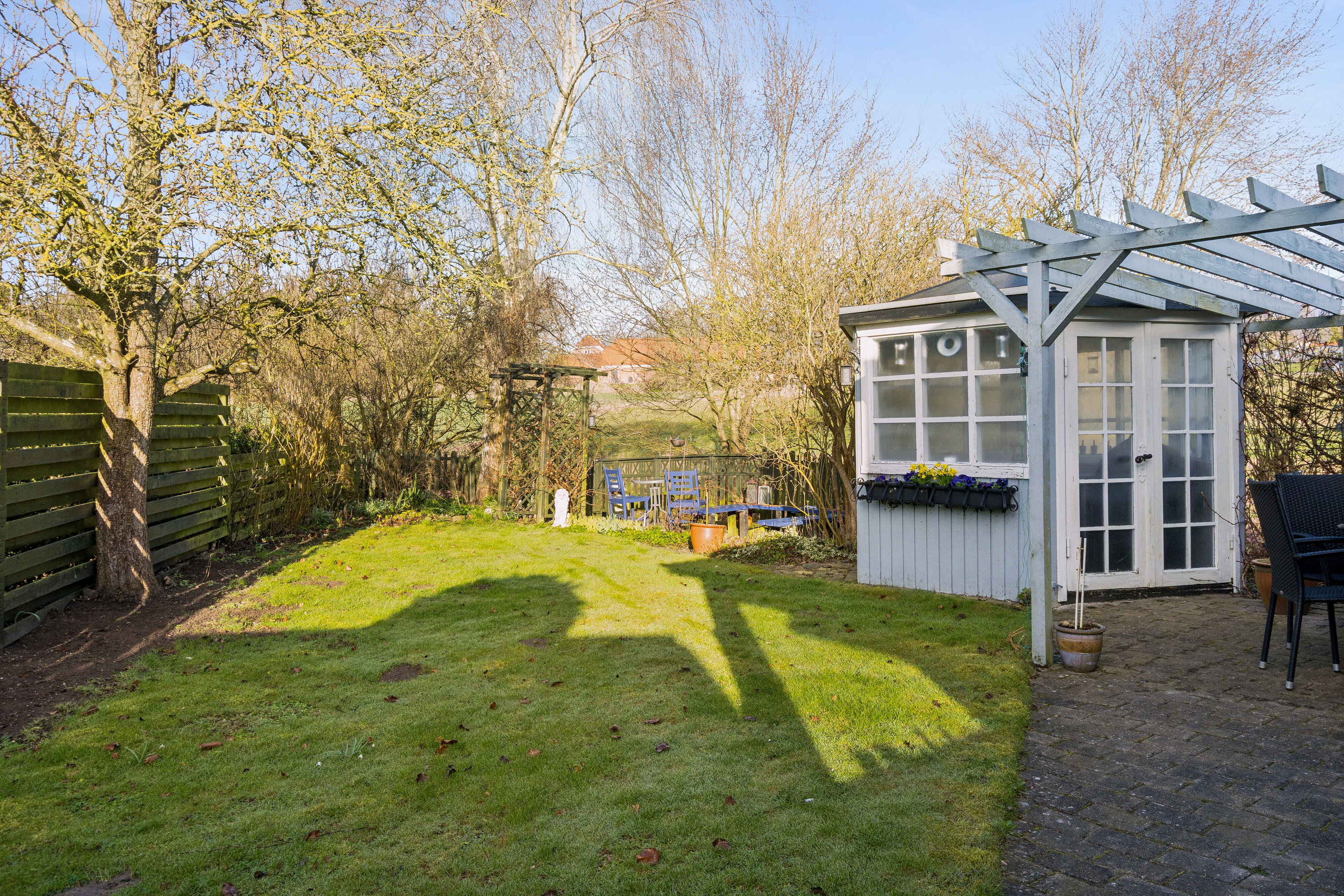 Fremhævet set fra haven billede i fuldskærmstilstand. Billede af Ørslev Hovedgade 8, Ørslev, 4200 Slagelse