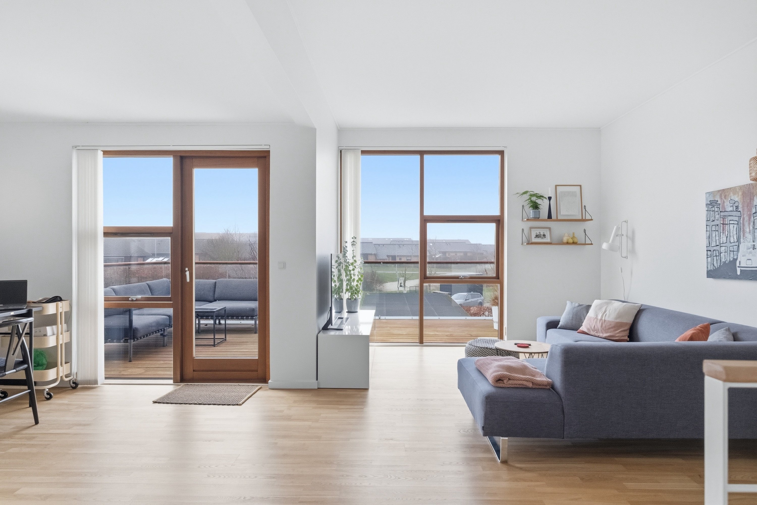 Fremhævet stue billede i fuldskærmstilstand. Billede af Nymarks Allé 77, 8320 Mårslet