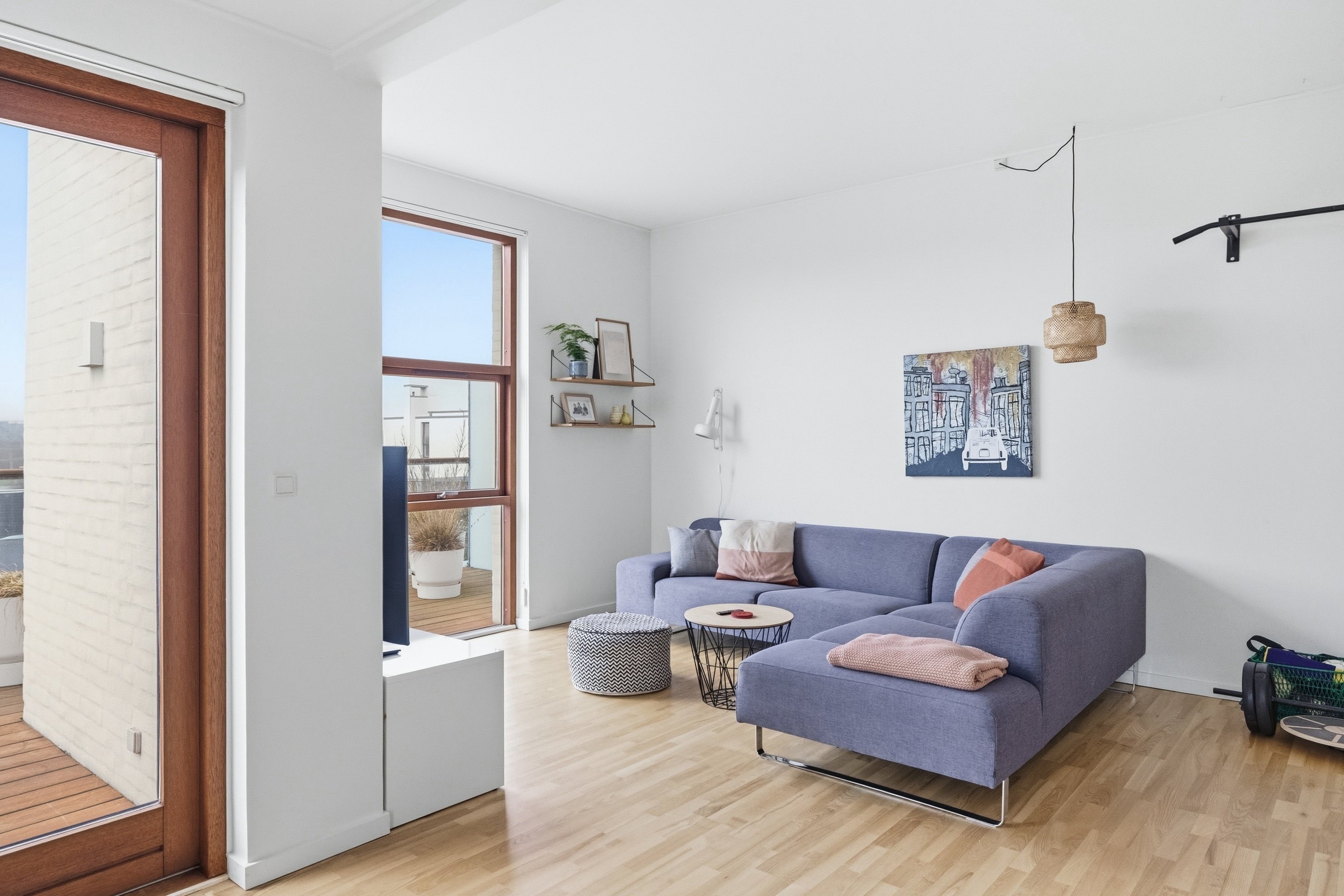 Fremhævet stue billede i fuldskærmstilstand. Billede af Nymarks Allé 77, 8320 Mårslet