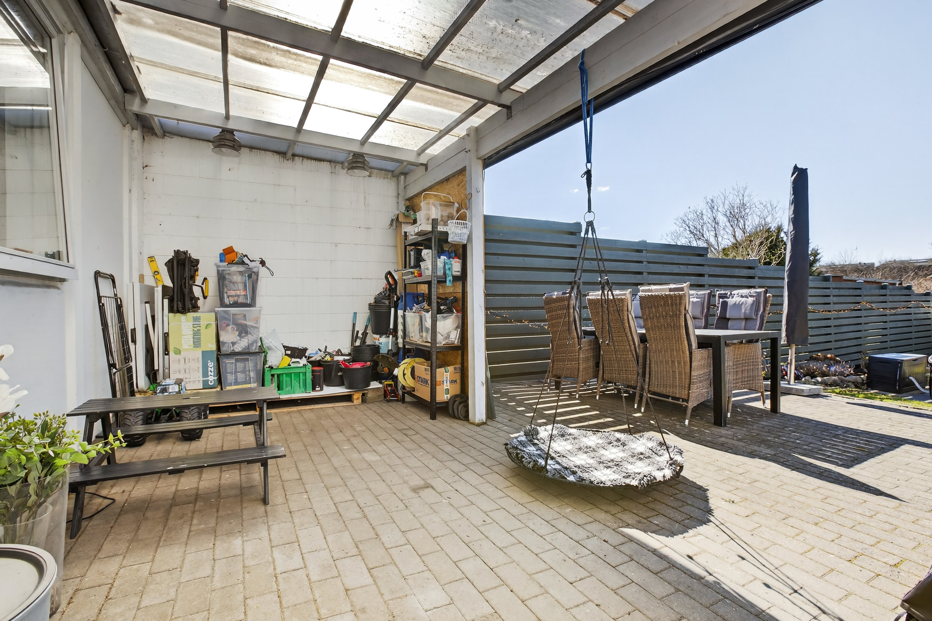 Fremhævet overdækket terrasse billede i fuldskærmstilstand. Billede af Ved Kagså 39, 2860 Søborg