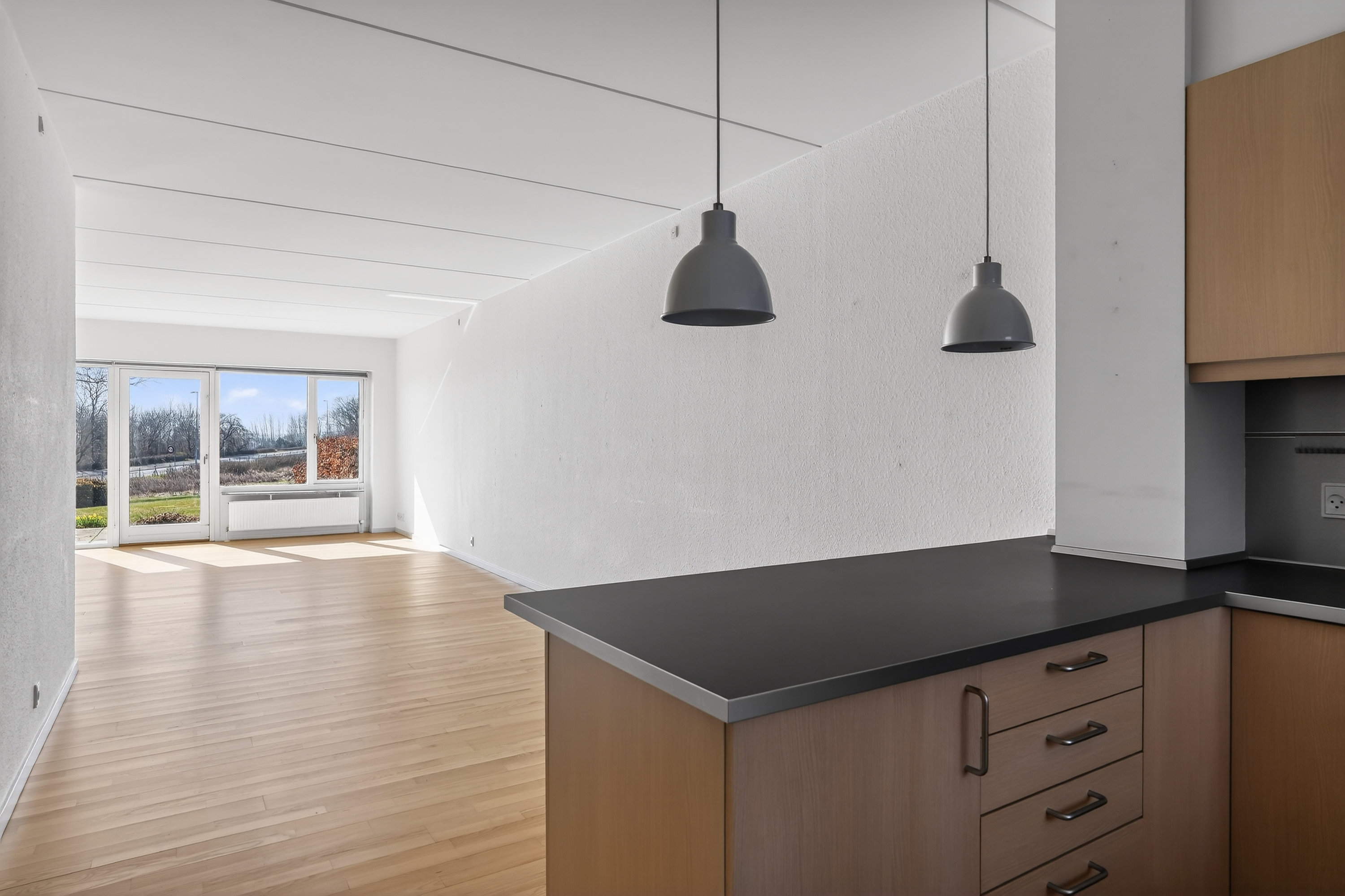 Fremhævet stue billede i fuldskærmstilstand. Billede af Annebergparken 4, st.. 45., 4500 Nykøbing Sj