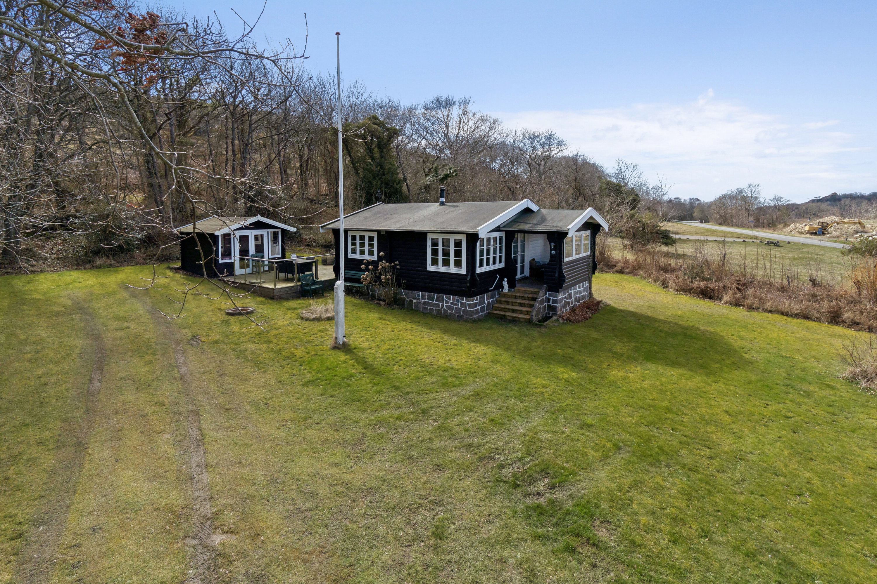 Fremhævet luftfoto billede i fuldskærmstilstand. Billede af Langebjergvej 13, Sandvig, 3770 Allinge