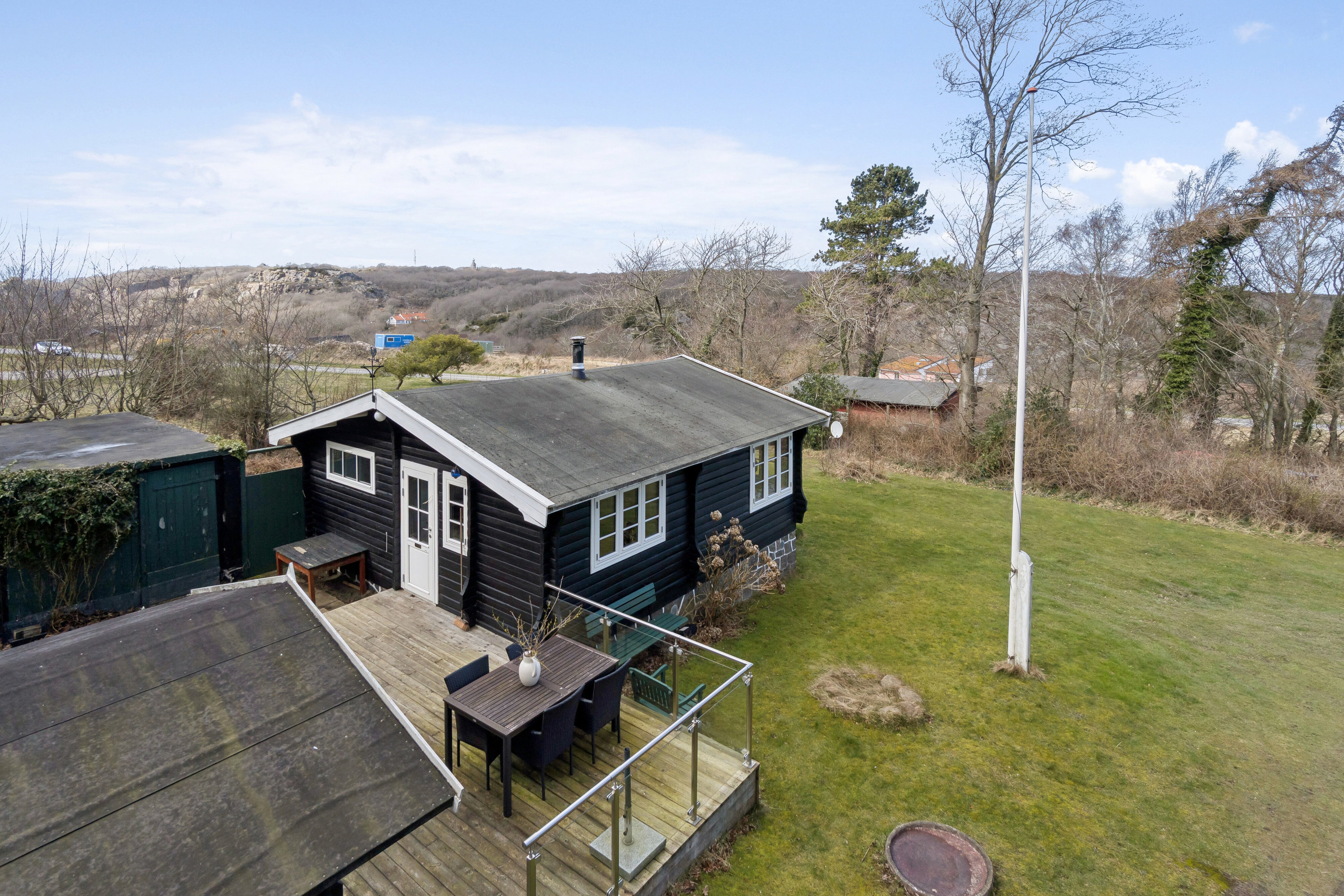 Fremhævet luftfoto billede i fuldskærmstilstand. Billede af Langebjergvej 13, Sandvig, 3770 Allinge