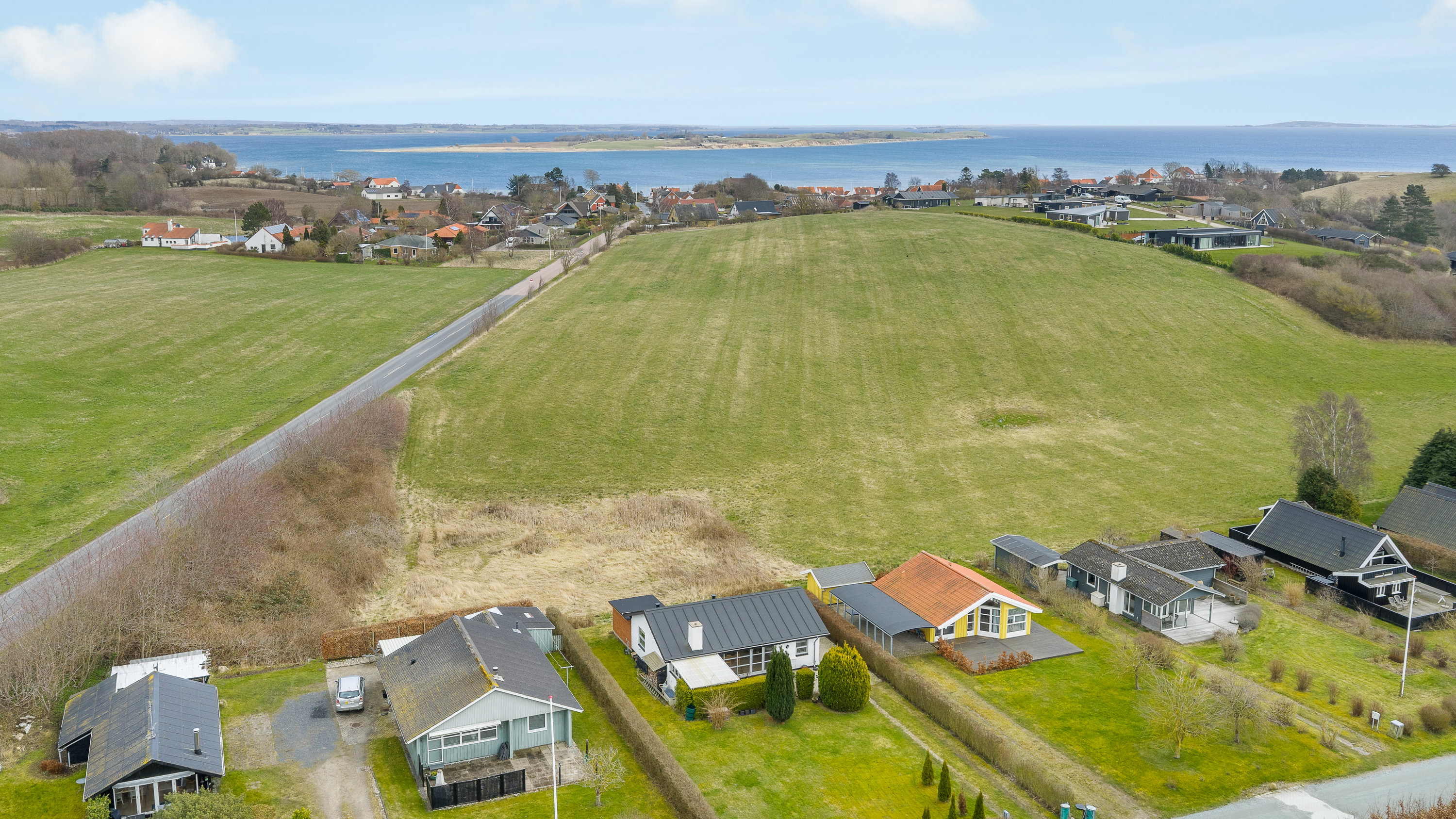 Fremhævet luftfoto billede i fuldskærmstilstand. Billede af Svanevej 5, Dyreborg, 5600 Faaborg