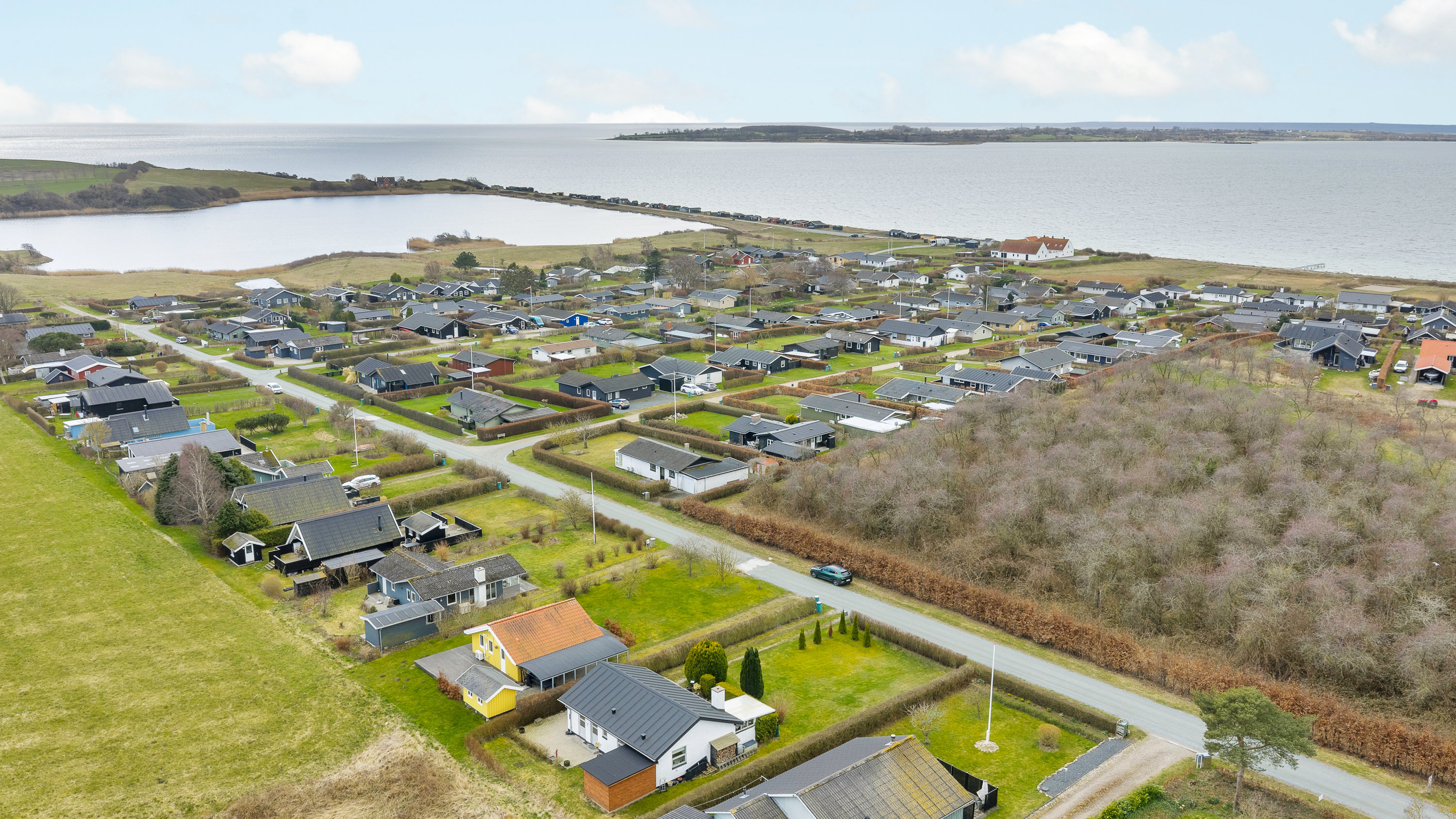 Fremhævet luftfoto billede i fuldskærmstilstand. Billede af Svanevej 5, Dyreborg, 5600 Faaborg