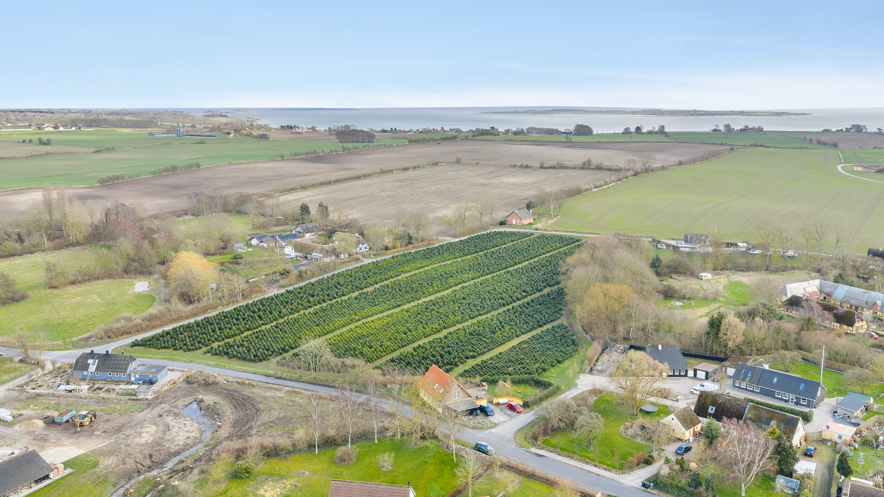 Fremhævet luftfoto billede i fuldskærmstilstand. Billede af Ramsevej 1, Bøjden, 5600 Faaborg