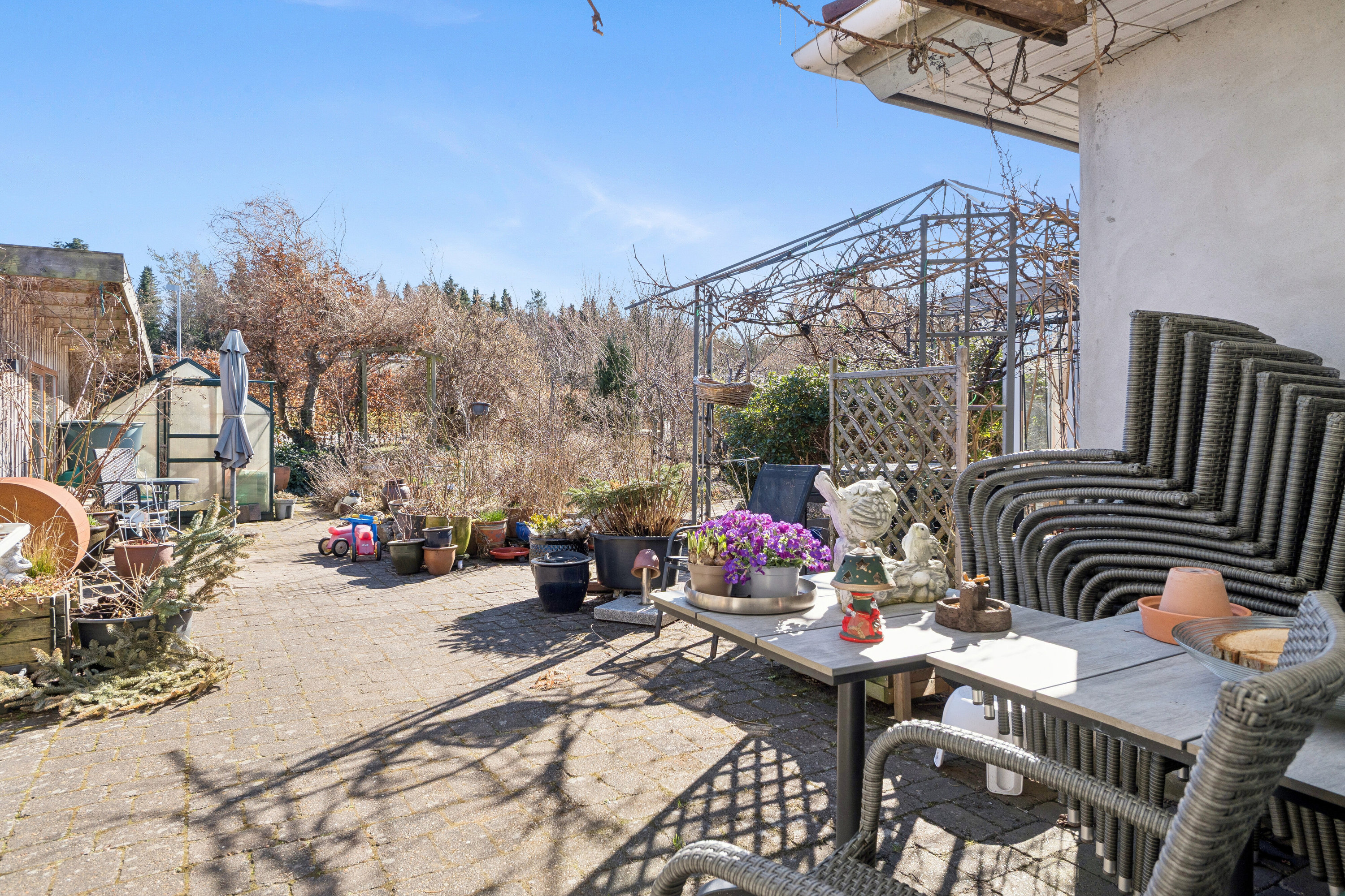 Fremhævet terrasse billede i fuldskærmstilstand. Billede af Møllegårds Allé 11A, Resenbro, 8600 Silkeborg