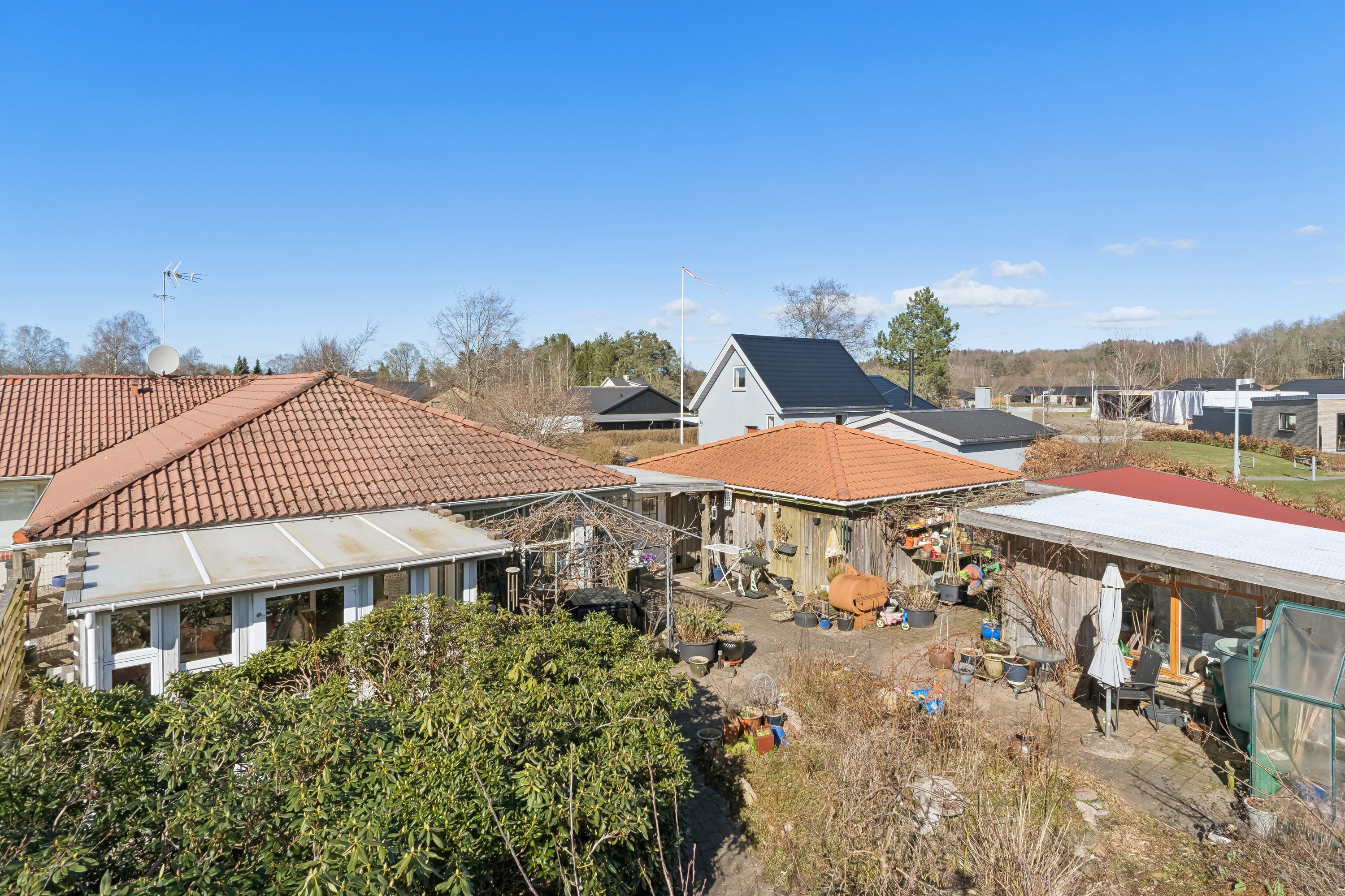 Fremhævet luftfoto billede i fuldskærmstilstand. Billede af Møllegårds Allé 11A, Resenbro, 8600 Silkeborg