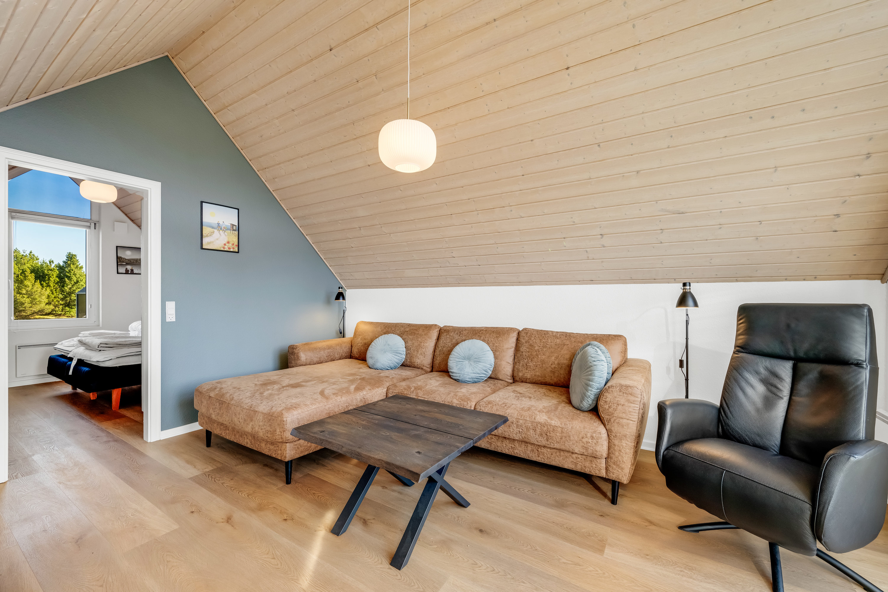 Fremhævet stue billede i fuldskærmstilstand. Billede af Lønne Feriepark 146D, Lønne, 6830 Nørre Nebel