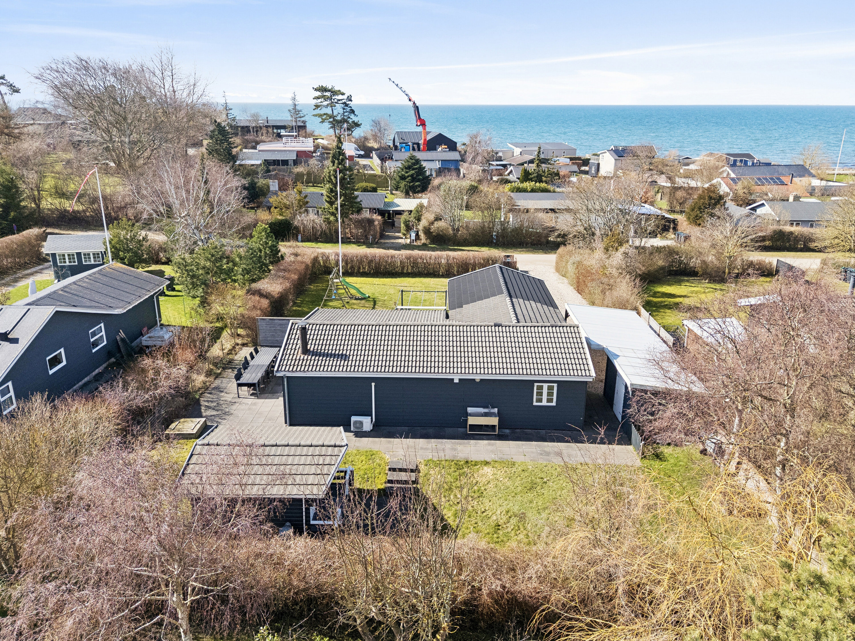 Fremhævet luftfoto billede i fuldskærmstilstand. Billede af Tranevej 23, Ll Kongsmark, 4200 Slagelse