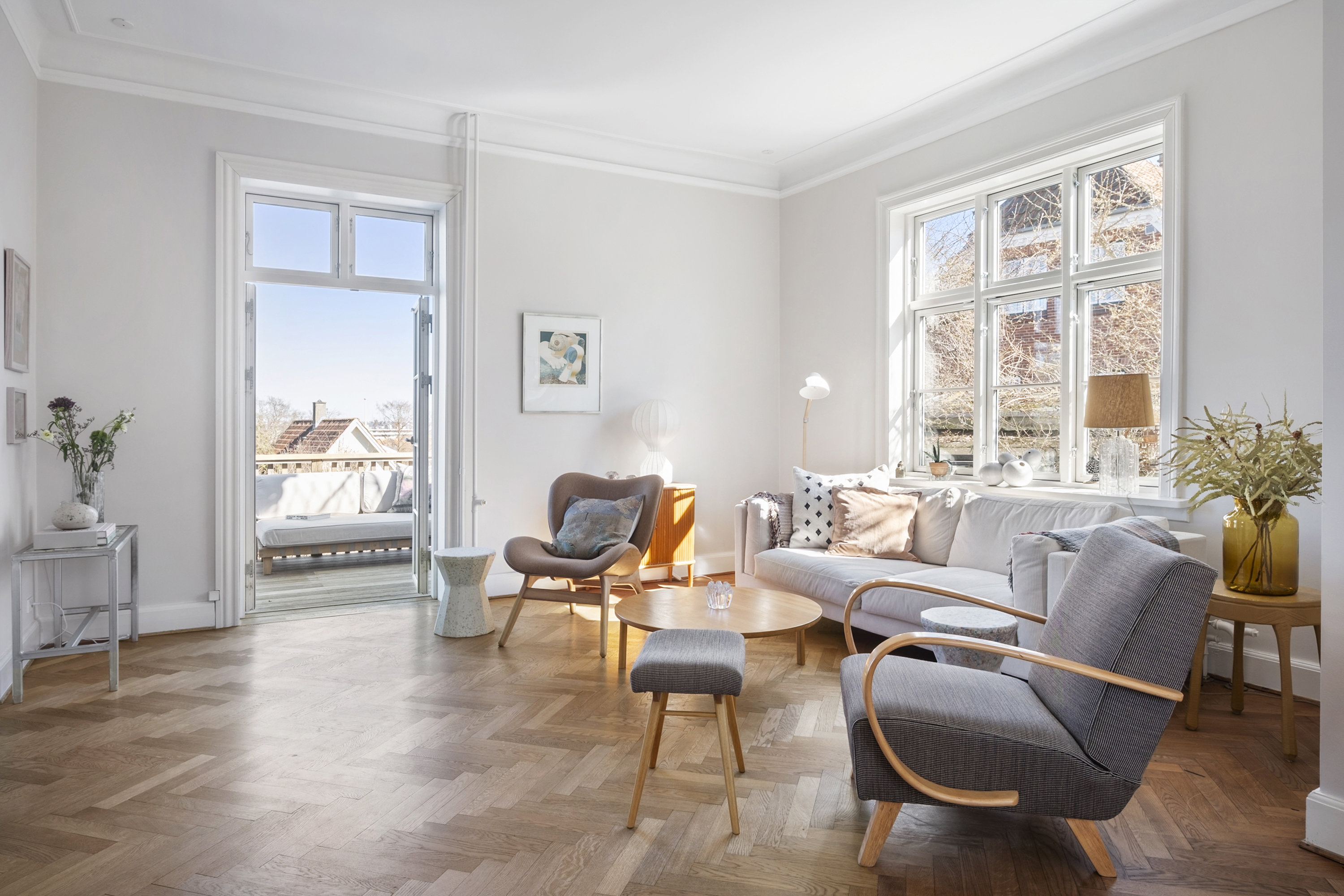 Fremhævet stue billede i fuldskærmstilstand. Billede af Møllevænget 11, 3000 Helsingør