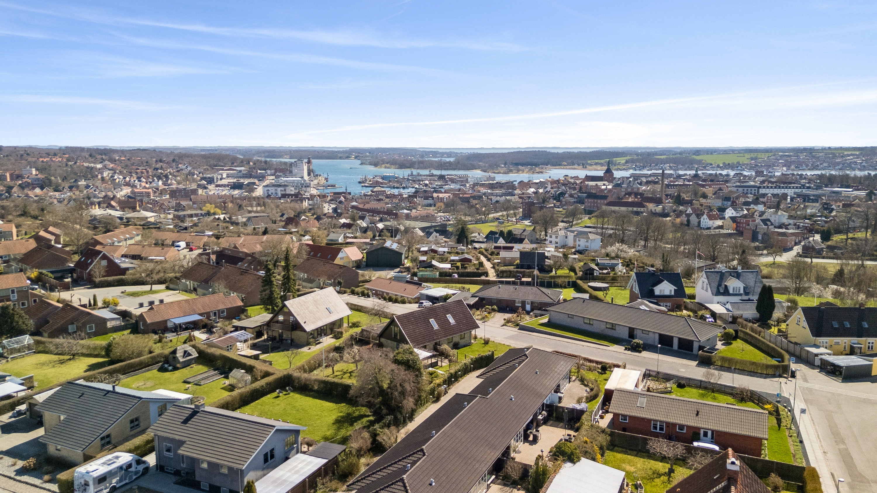 Fremhævet luftfoto billede i fuldskærmstilstand. Billede af Bregnegårdsparken 5, 5700 Svendborg