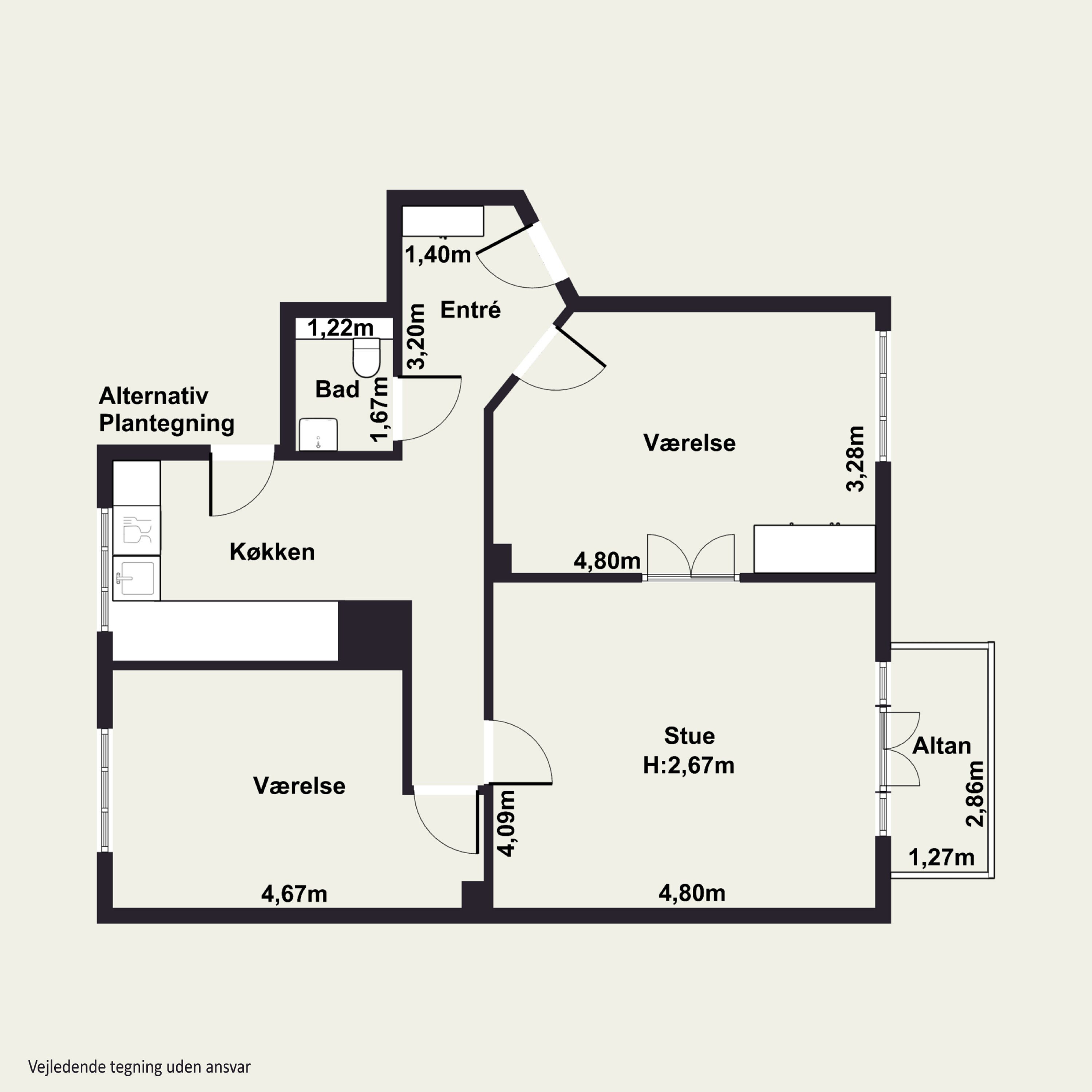 Plantegninger billede af Snorresgade 2, 3. tv., 2300 København S