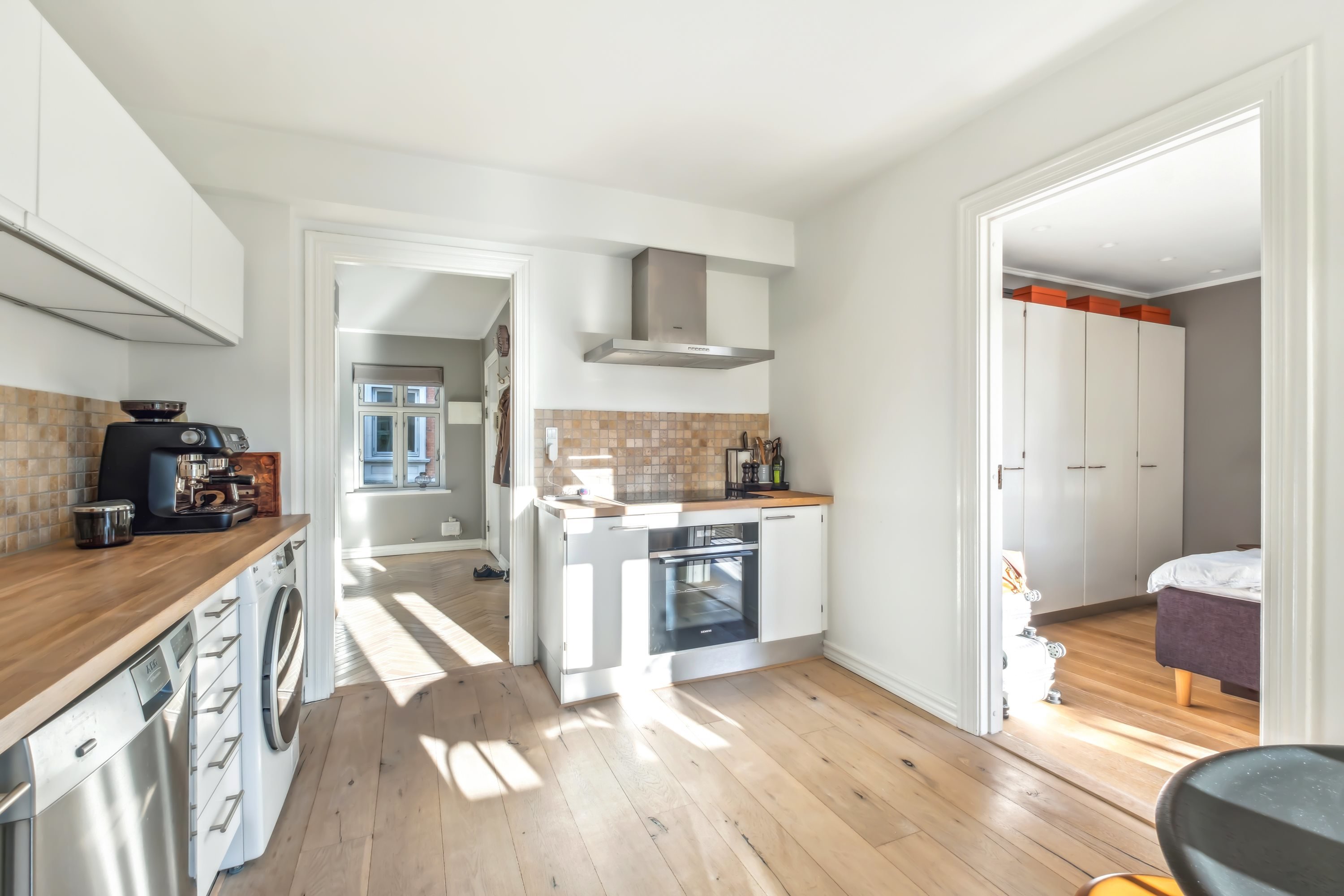 Fremhævet køkken billede i fuldskærmstilstand. Billede af Søndergade 18, 1. tv., 9000 Aalborg