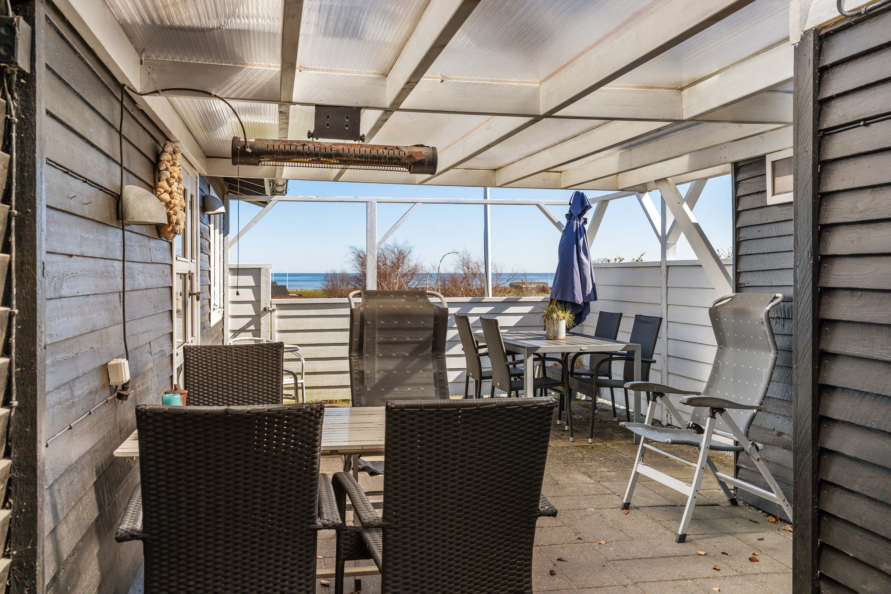 Fremhævet overdækket terrasse billede i fuldskærmstilstand. Billede af Nordre Strandvej 53, 9300 Sæby