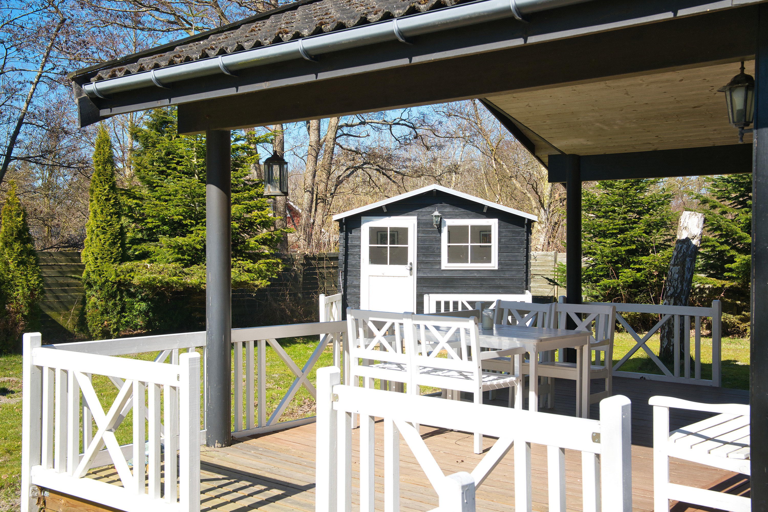 Fremhævet overdækket terrasse billede i fuldskærmstilstand. Billede af Bynkevejen 1, 4874 Gedser