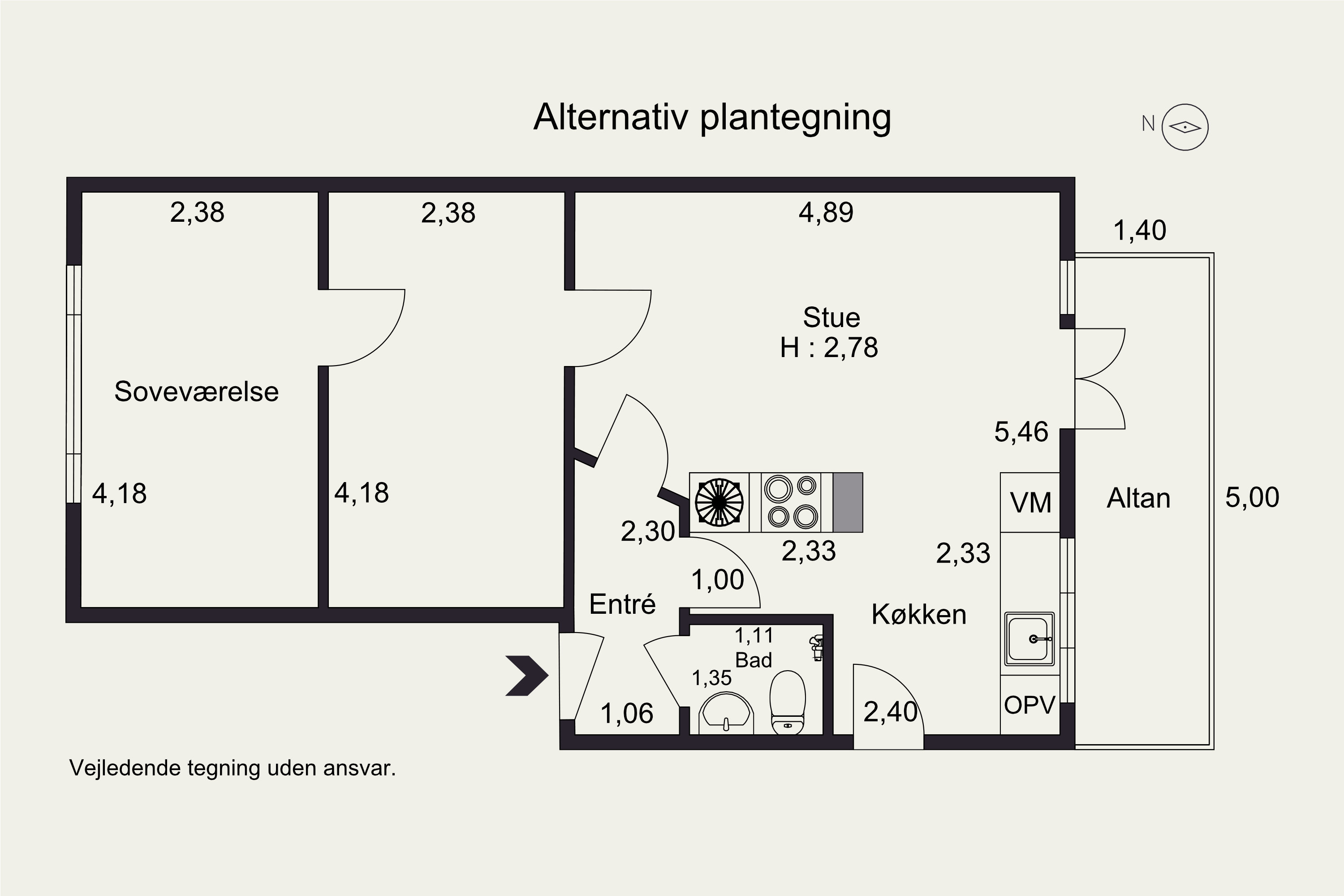 Plantegninger billede af Lille Strandvej 2C, 3. tv., 2900 Hellerup