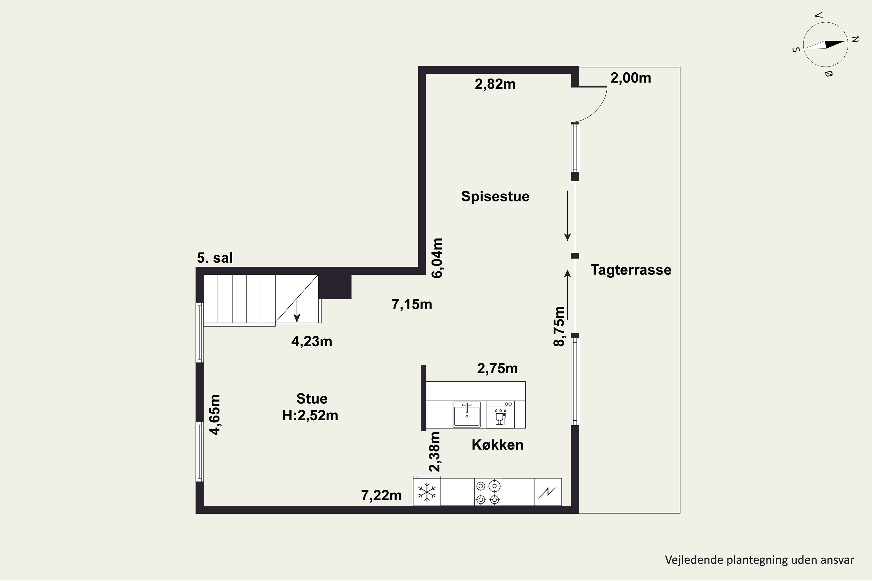 Plantegninger billede af Bianco Lunos Alle 8, 4. th., 1868 Frederiksberg C