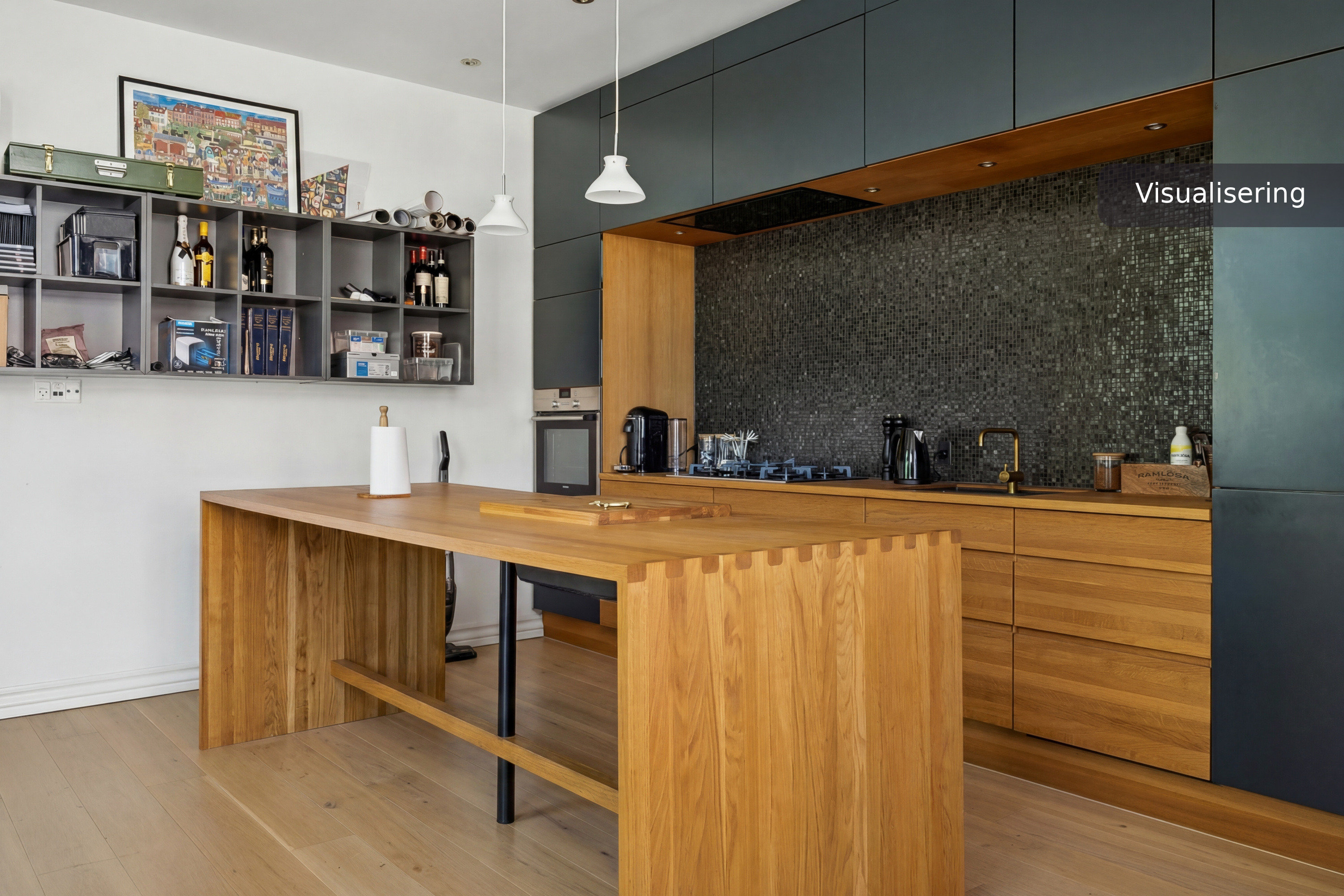 Fremhævet køkken-alrum billede i fuldskærmstilstand. Billede af Ryesgade 60A, st.. tv., 9000 Aalborg
