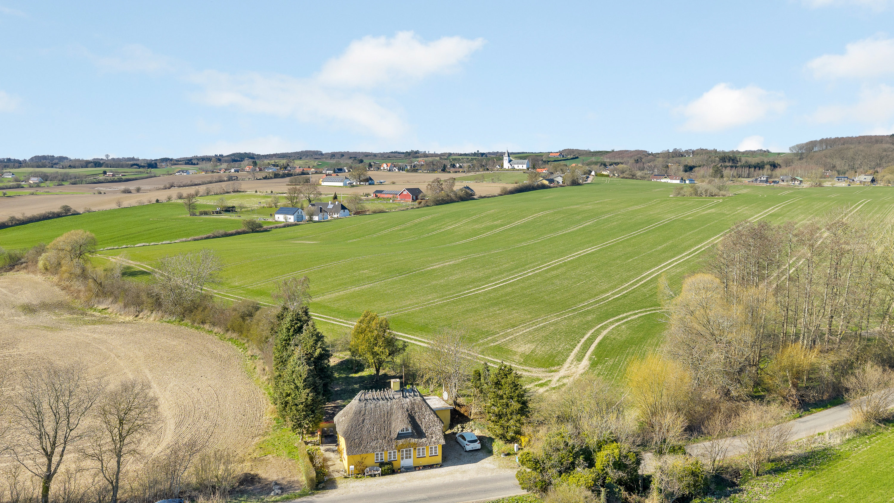Fremhævet luftfoto billede i fuldskærmstilstand. Billede af Agermosevej 15, Diernæs, 5600 Faaborg