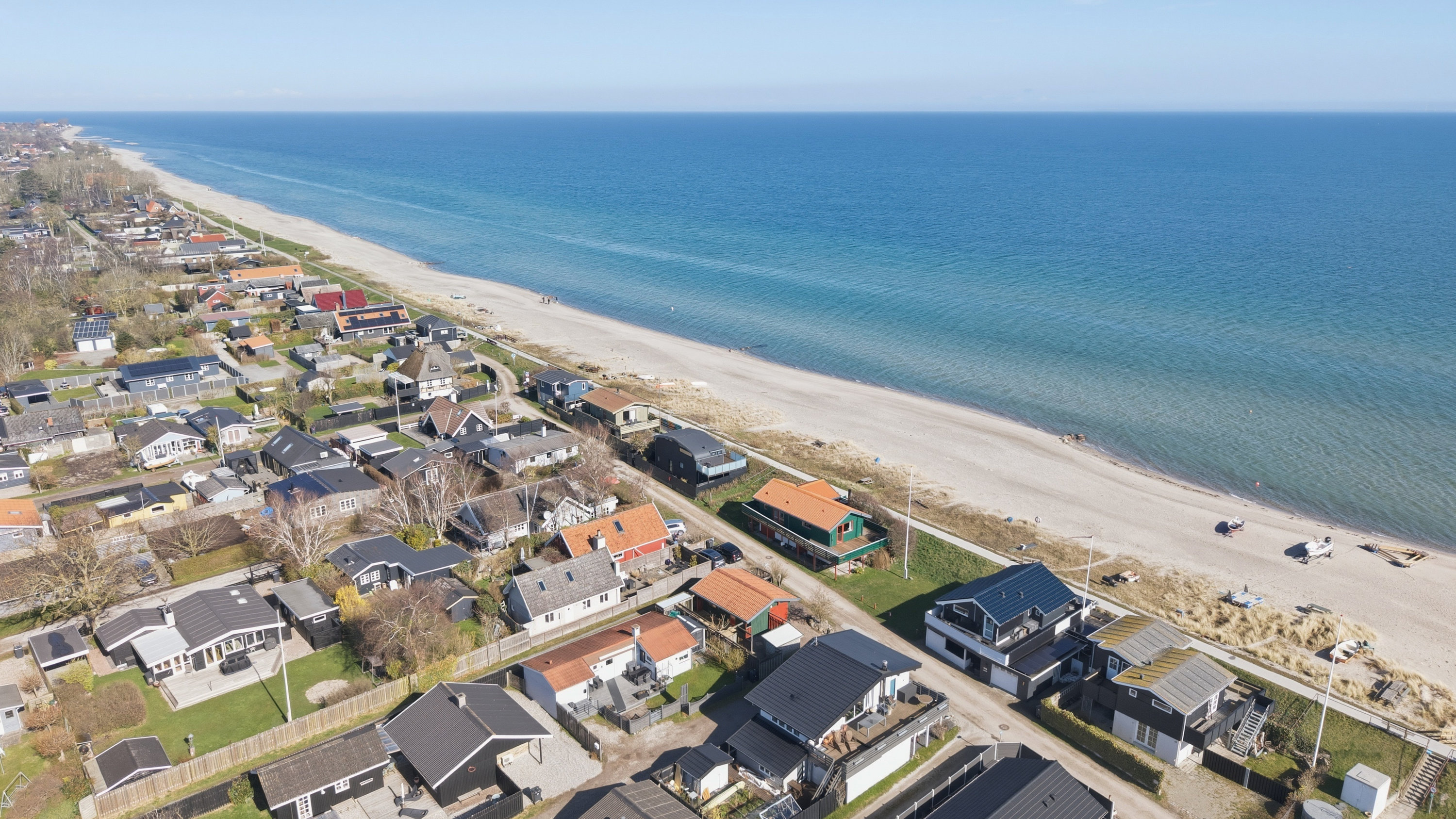 Fremhævet luftfoto billede i fuldskærmstilstand. Billede af Vestre Strandvej 48, Hasmark Strand, 5450 Otterup