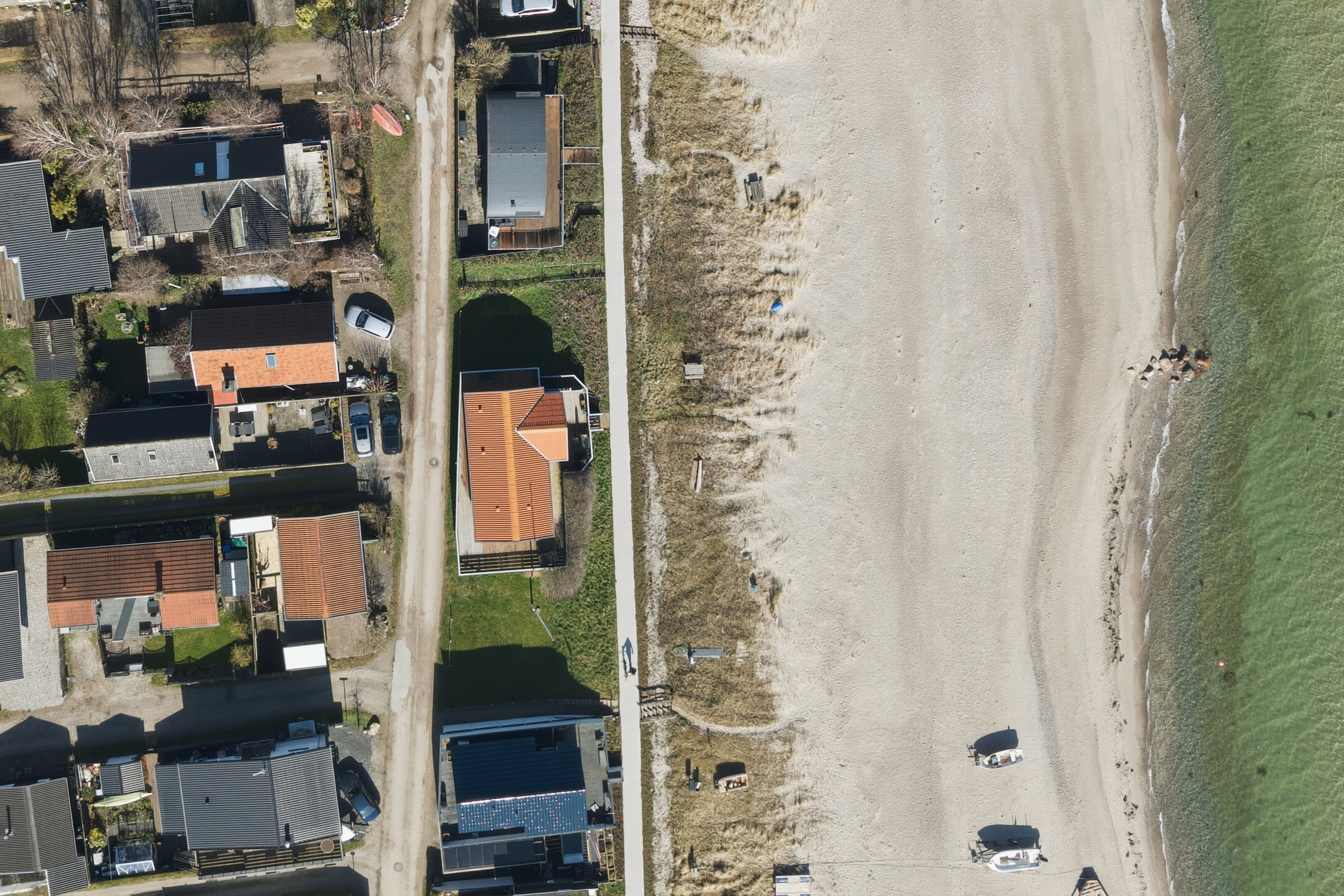 Fremhævet luftfoto billede i fuldskærmstilstand. Billede af Vestre Strandvej 48, Hasmark Strand, 5450 Otterup