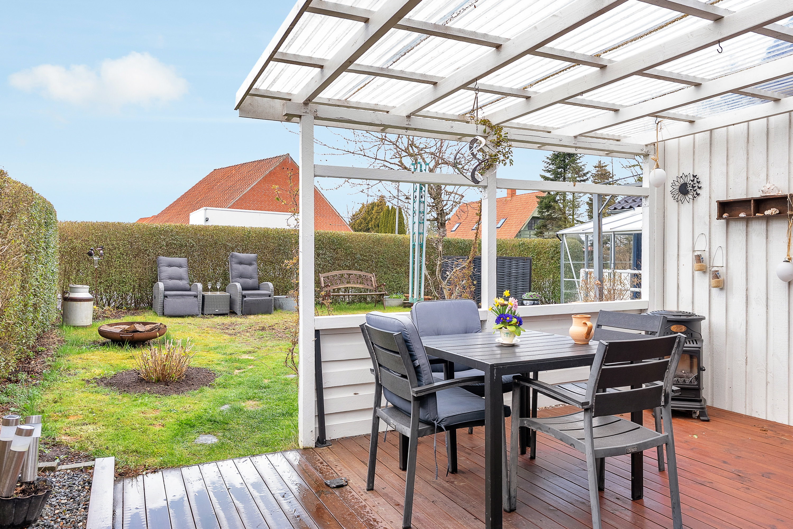 Fremhævet overdækket terrasse billede i fuldskærmstilstand. Billede af Oslovej 40A, 5400 Bogense