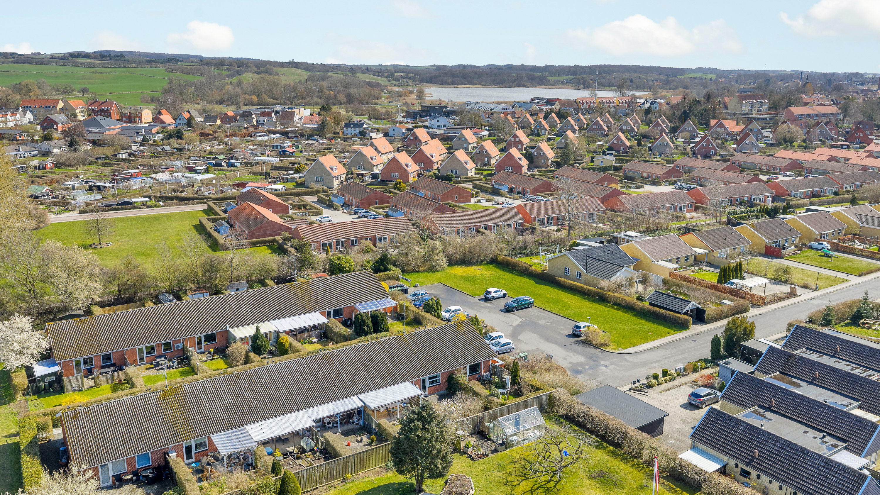 Fremhævet luftfoto billede i fuldskærmstilstand. Billede af Brahesmindeparken 9, 5600 Faaborg