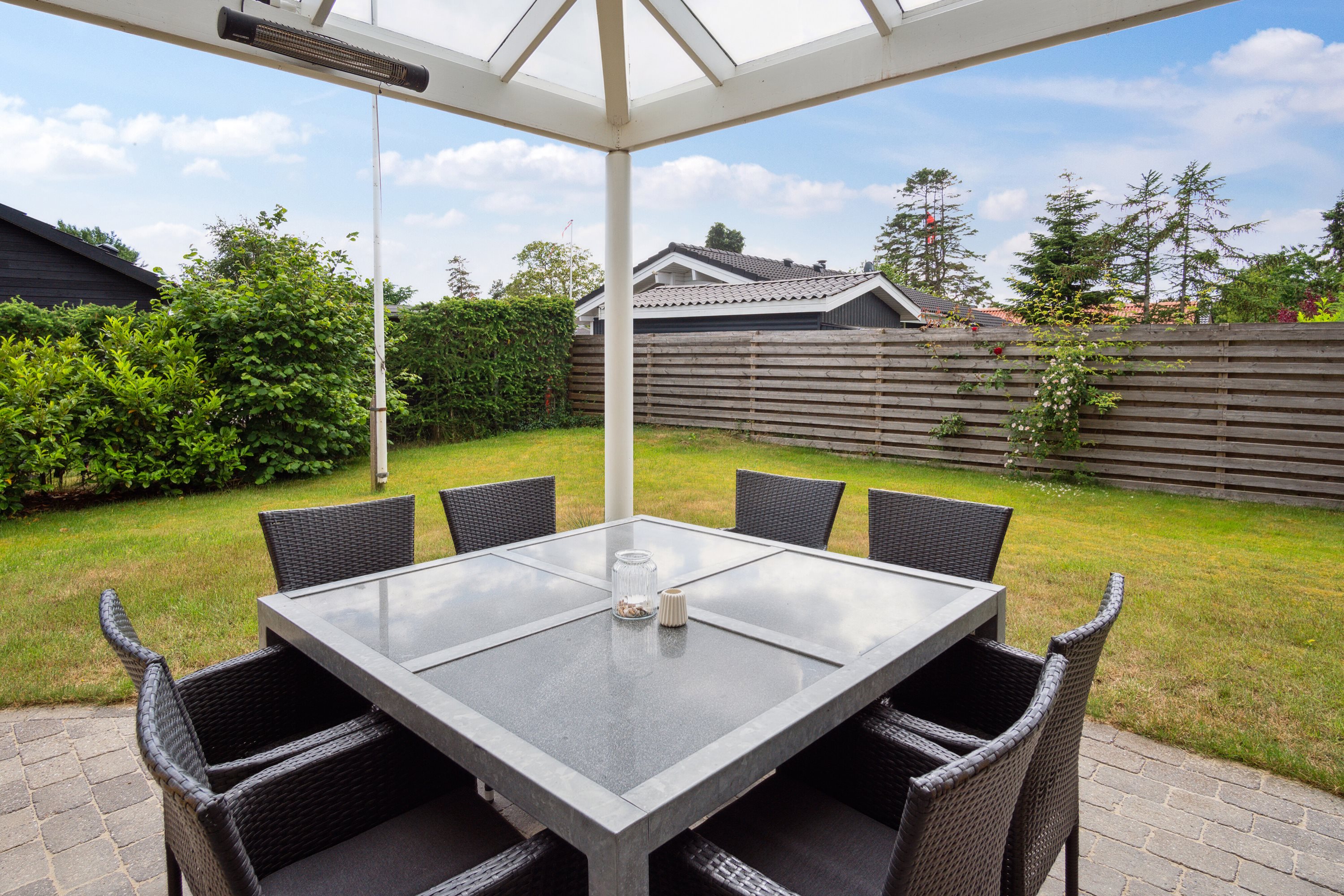 Fremhævet overdækket terrasse billede i fuldskærmstilstand. Billede af Skovduevej 183, Saksild Str, 8300 Odder