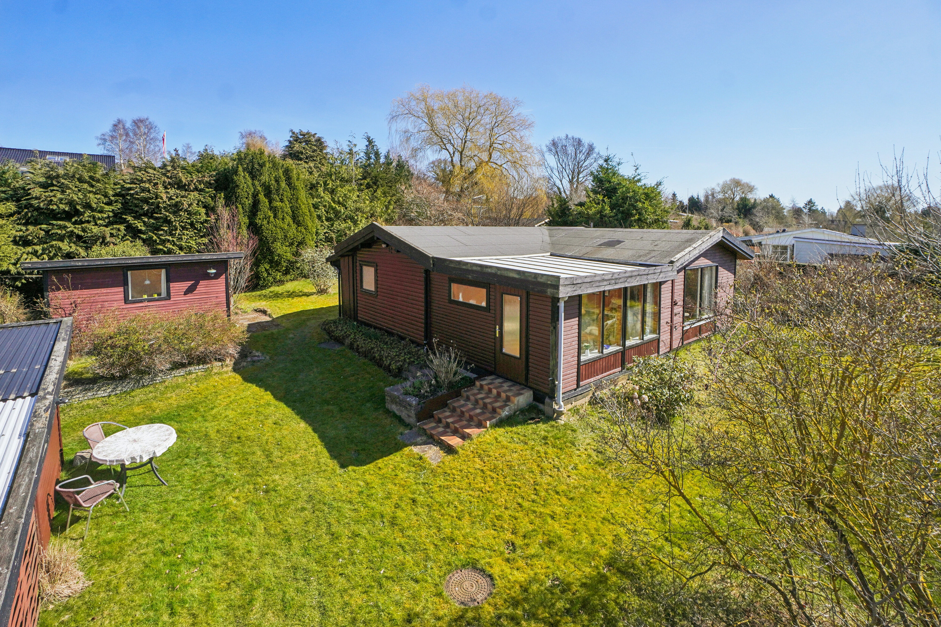 Fremhævet set fra haven billede i fuldskærmstilstand. Billede af Dalsvinget 15, Store Havelse Strand, 3310 Ølsted