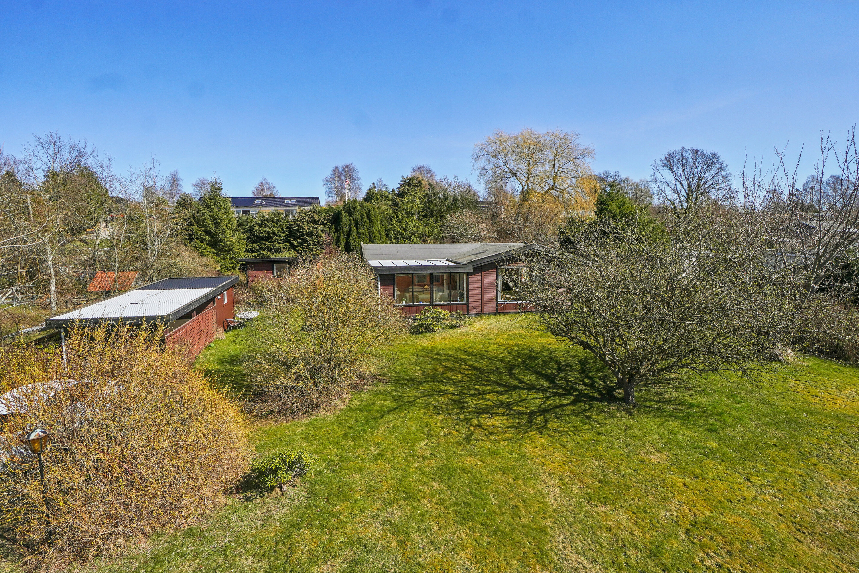 Fremhævet set fra haven billede i fuldskærmstilstand. Billede af Dalsvinget 15, Store Havelse Strand, 3310 Ølsted