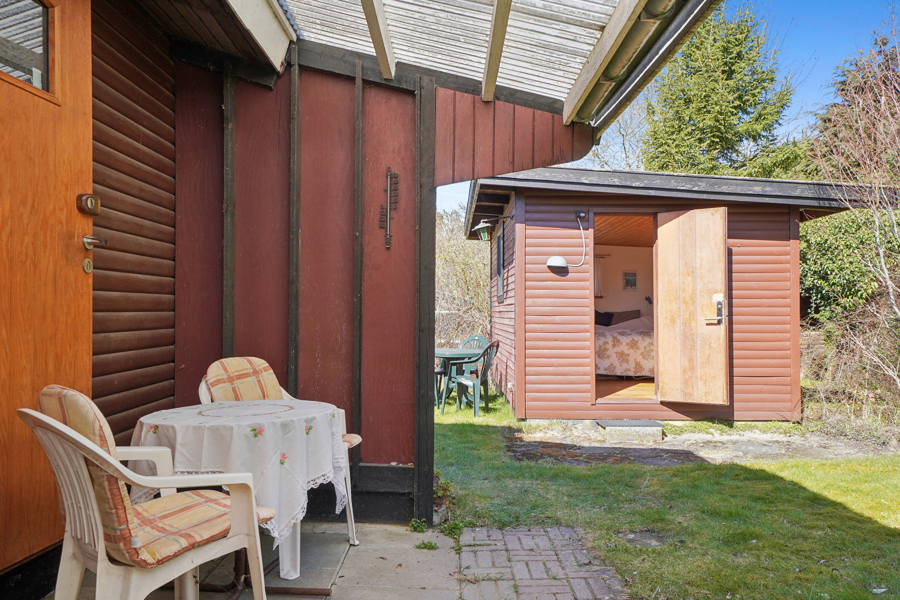 Fremhævet set fra haven billede i fuldskærmstilstand. Billede af Dalsvinget 15, Store Havelse Strand, 3310 Ølsted