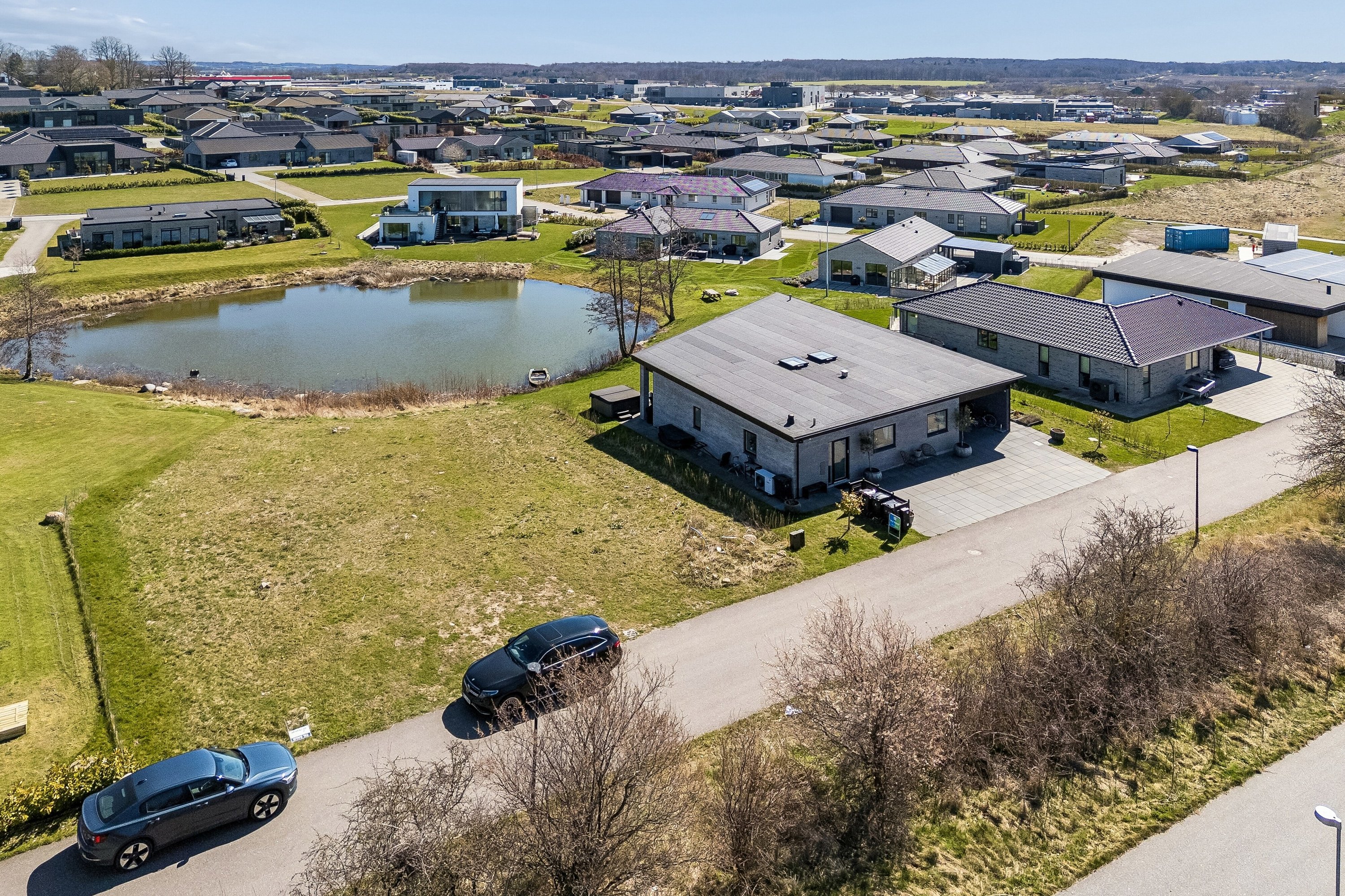 Fremhævet luftfoto billede i fuldskærmstilstand. Billede af Eskelunden 12, 4700 Næstved