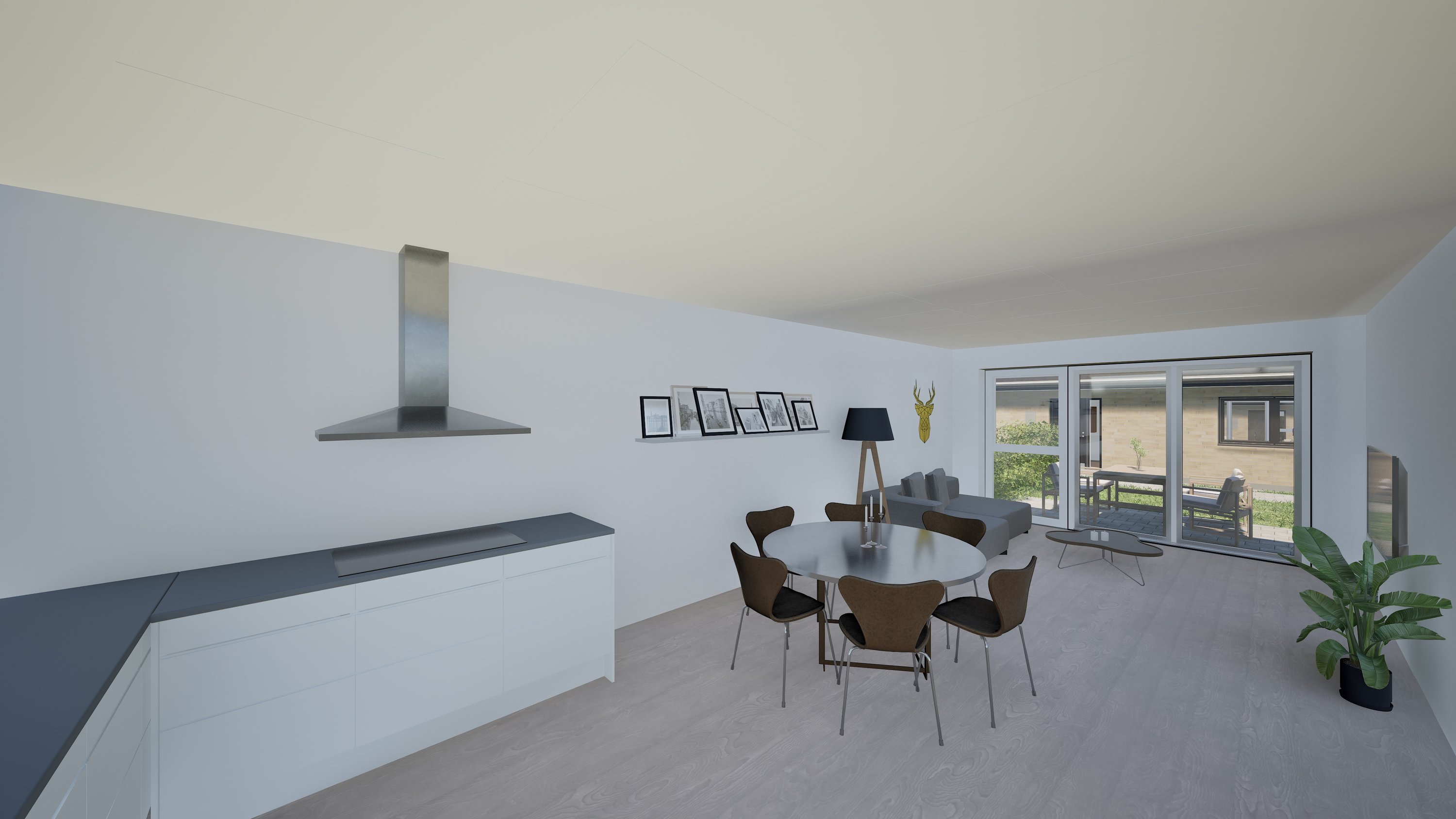 Fremhævet køkken-alrum billede i fuldskærmstilstand. Billede af Odensevej 21A, Nørre Søby, 5792 Årslev